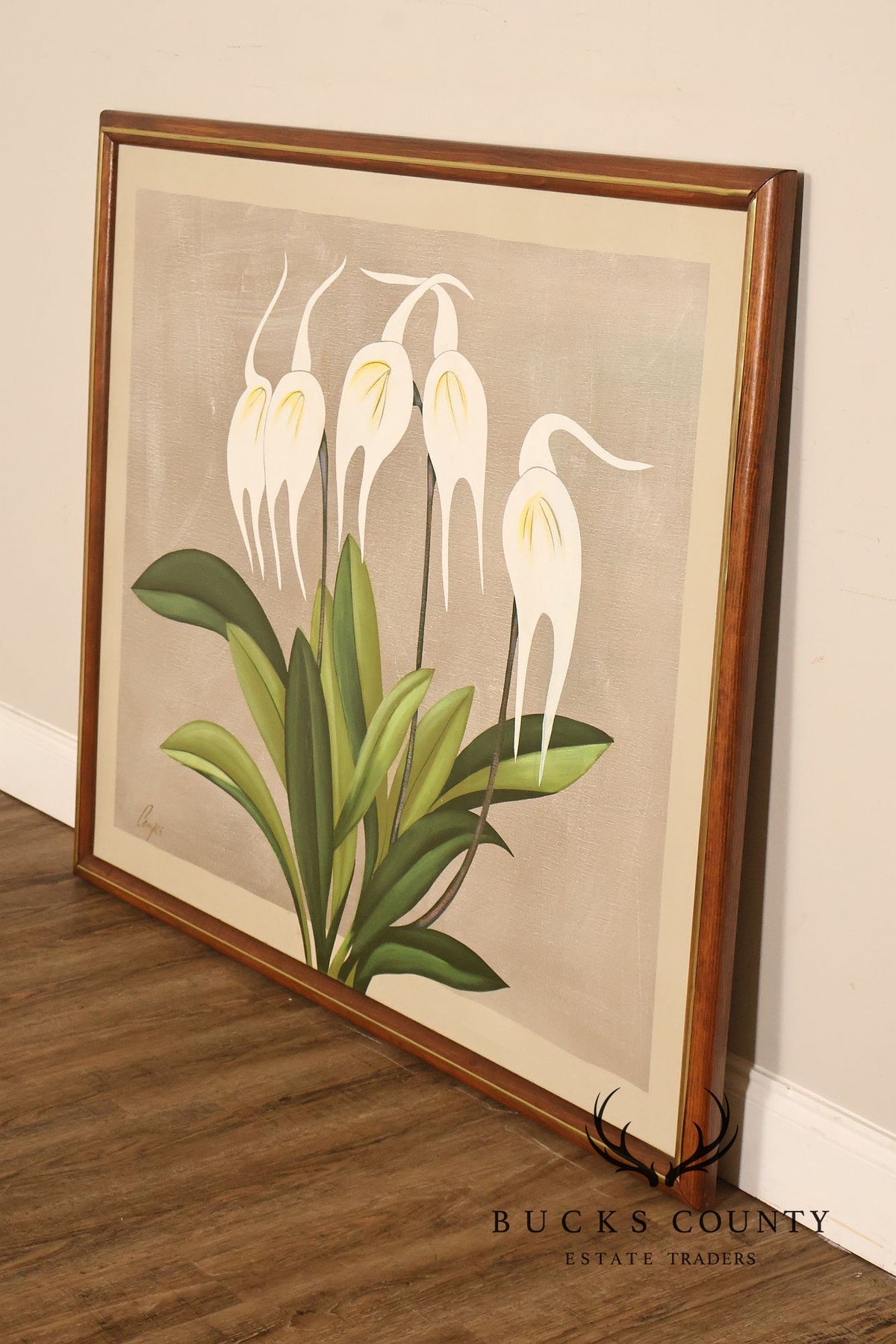 Artist Signed Floral Still-Life Painting, Orchids