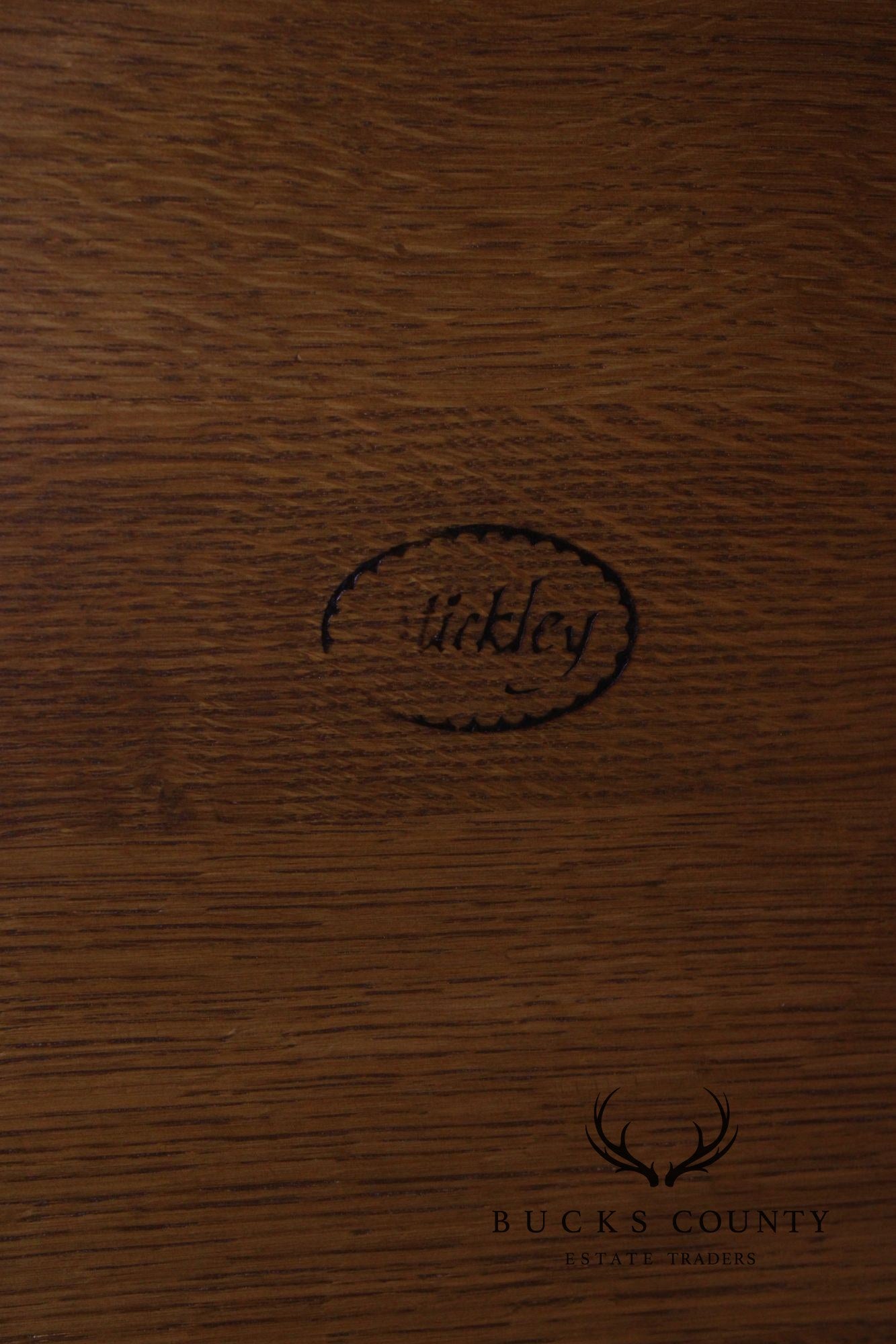 Stickley Mission Collection Oak Keyhole Trestle Dining Table