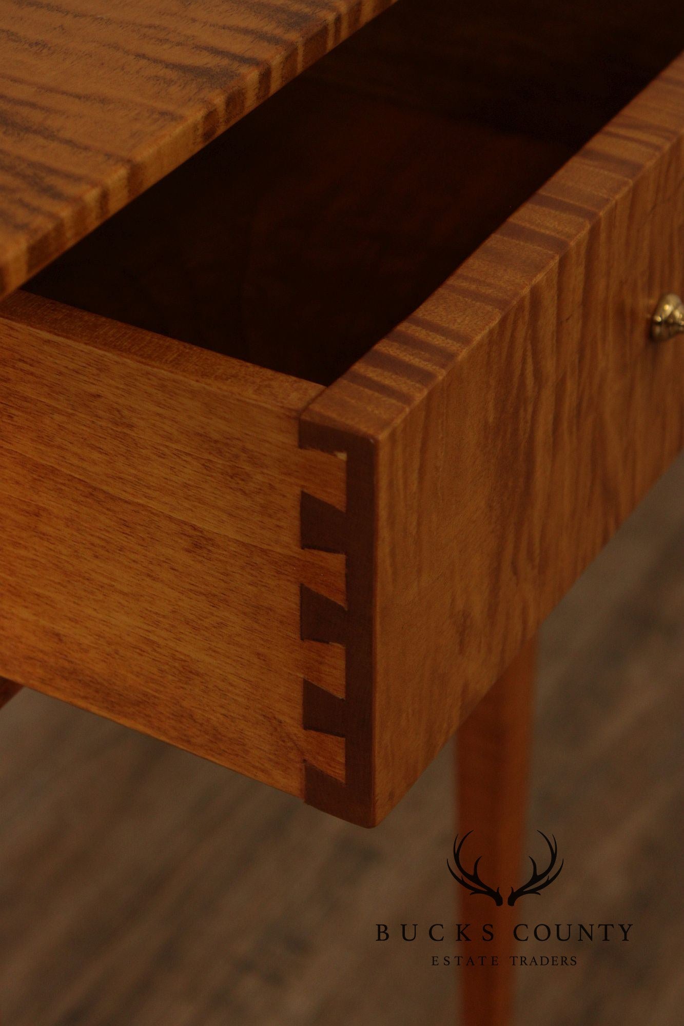 Shaker Style Pair of Tiger Maple Side Tables