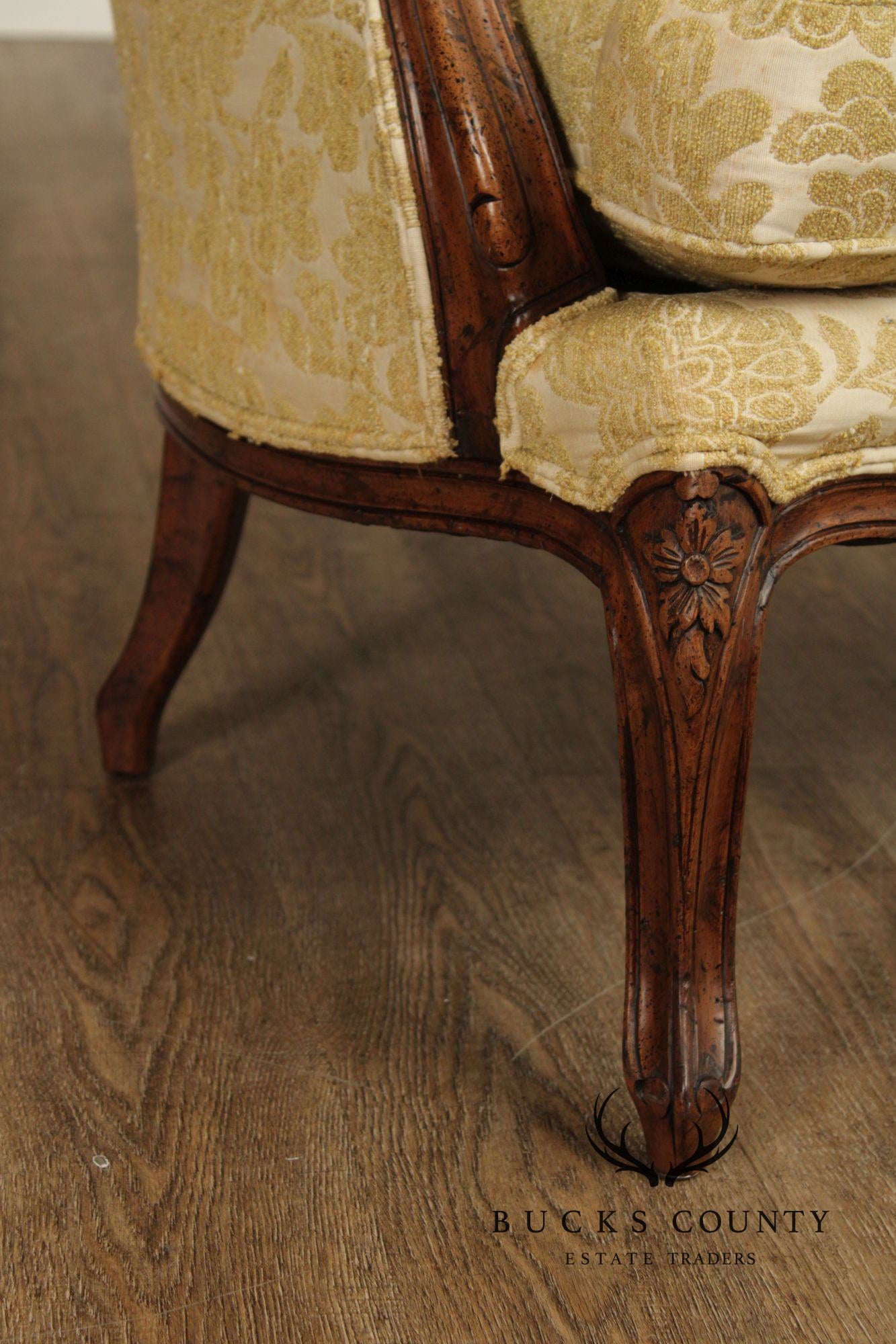 Henredon French Louis XV Style Vintage Pair of Fauteuil Armchairs