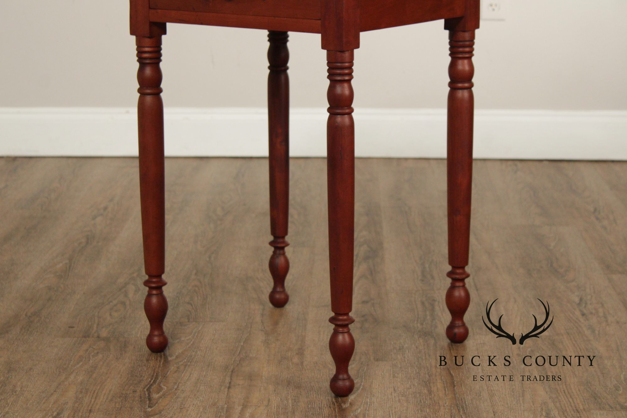 Antique American Poplar Empire One Drawer Work Table