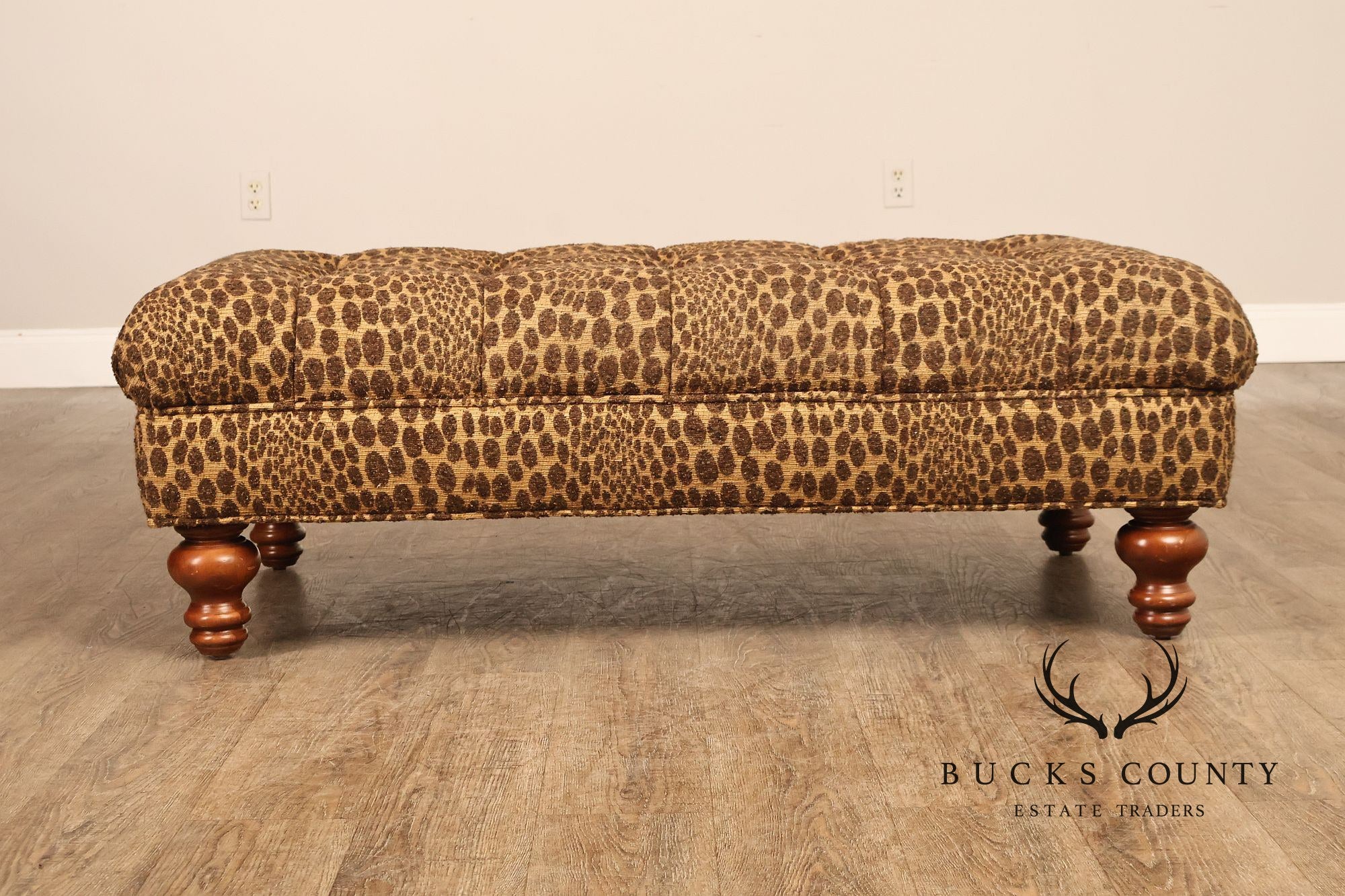 English Regency Style Large Tufted Ottoman