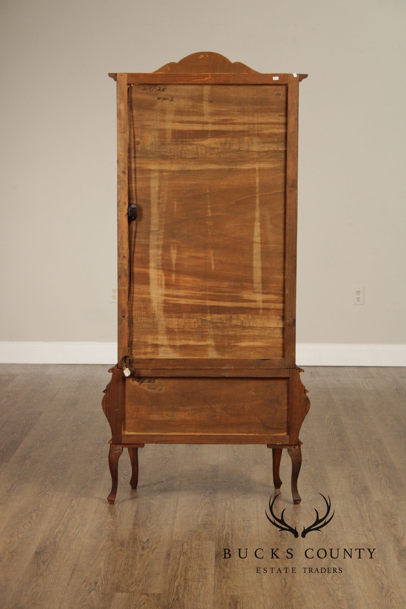 Italian Rococo Style Walnut Bombe Vitrine