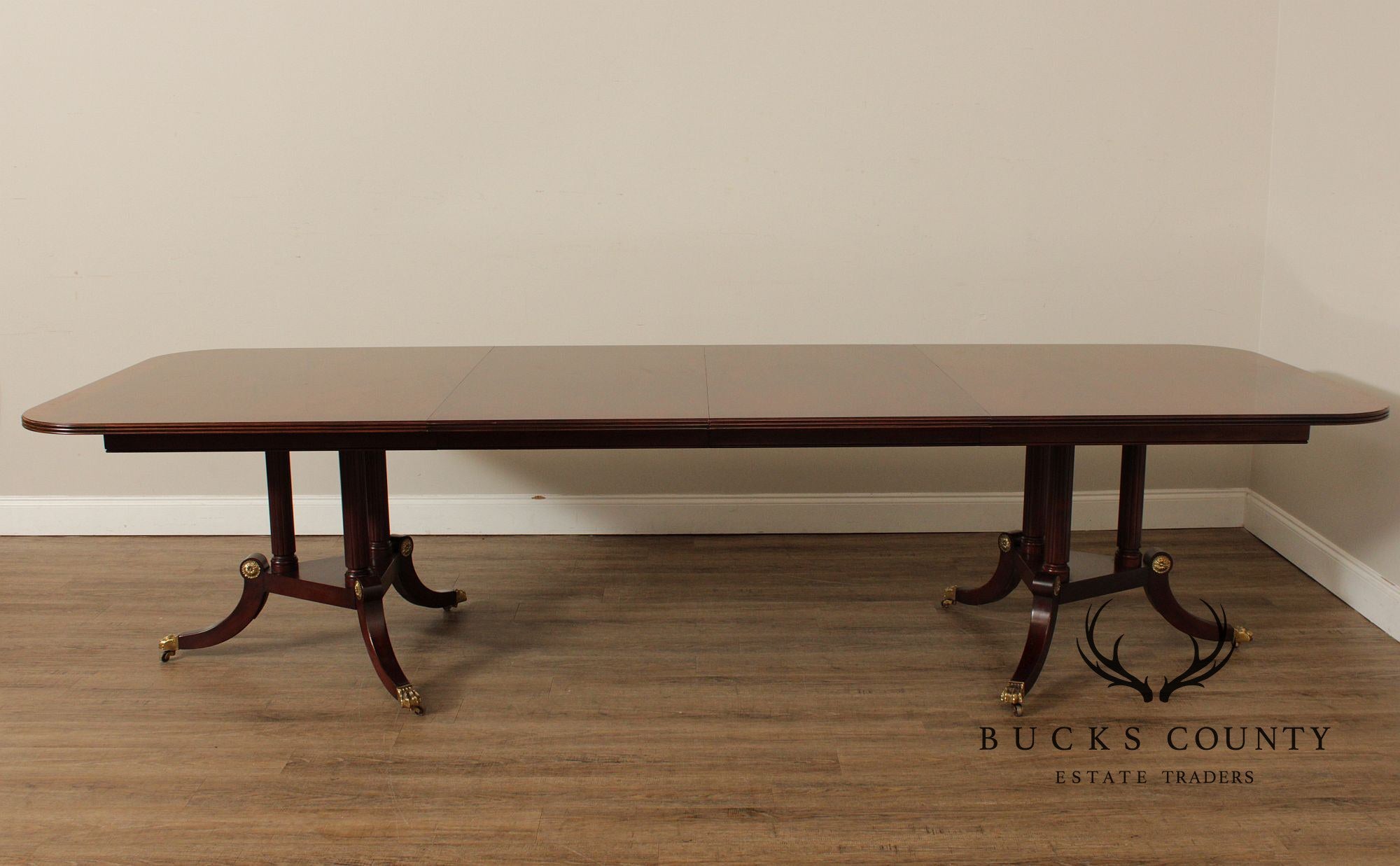 Henkel Harris Mahogany Double Pedestal Dining Table