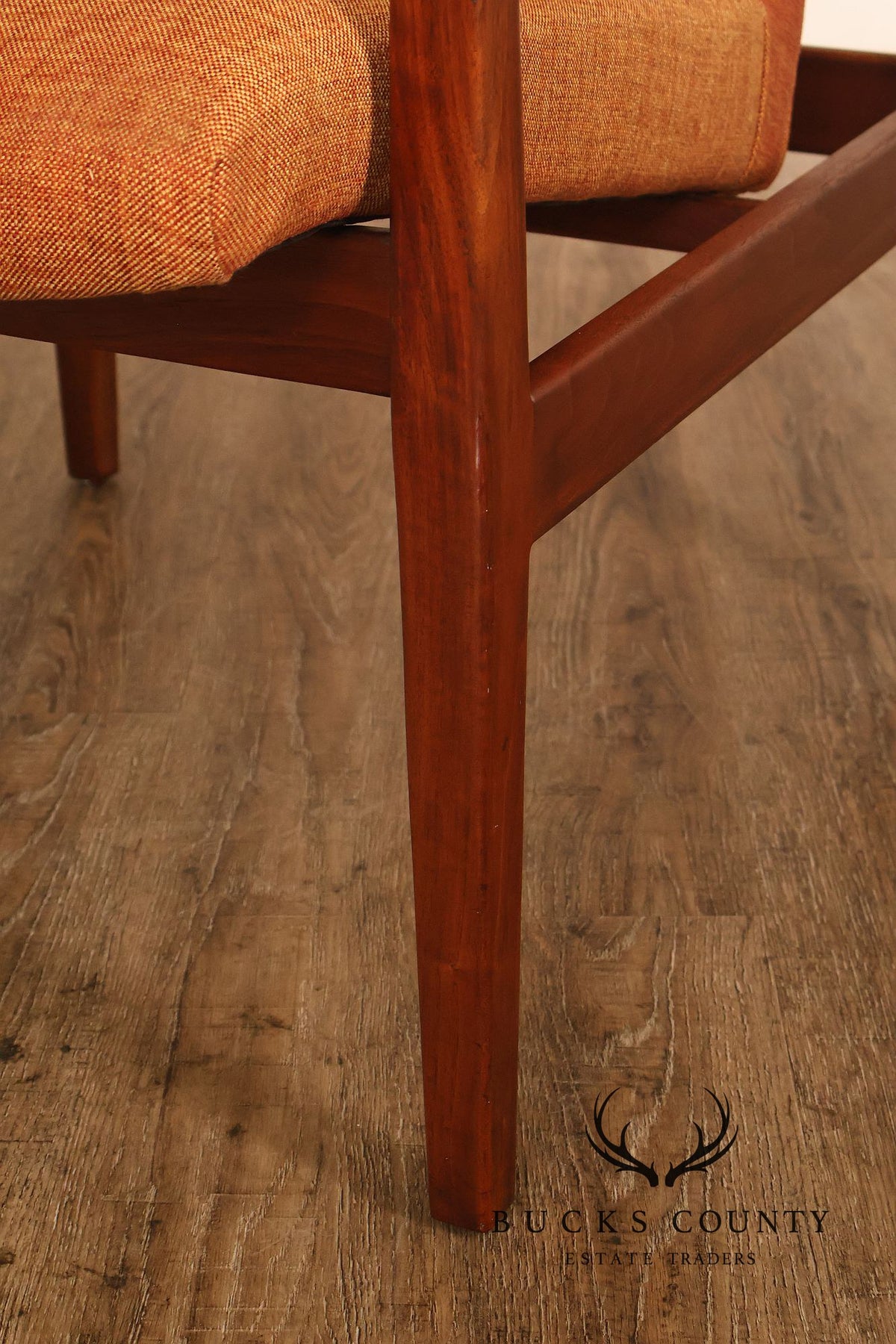 Jens Risom Mid Century Modern 'Floating' Walnut Armchair