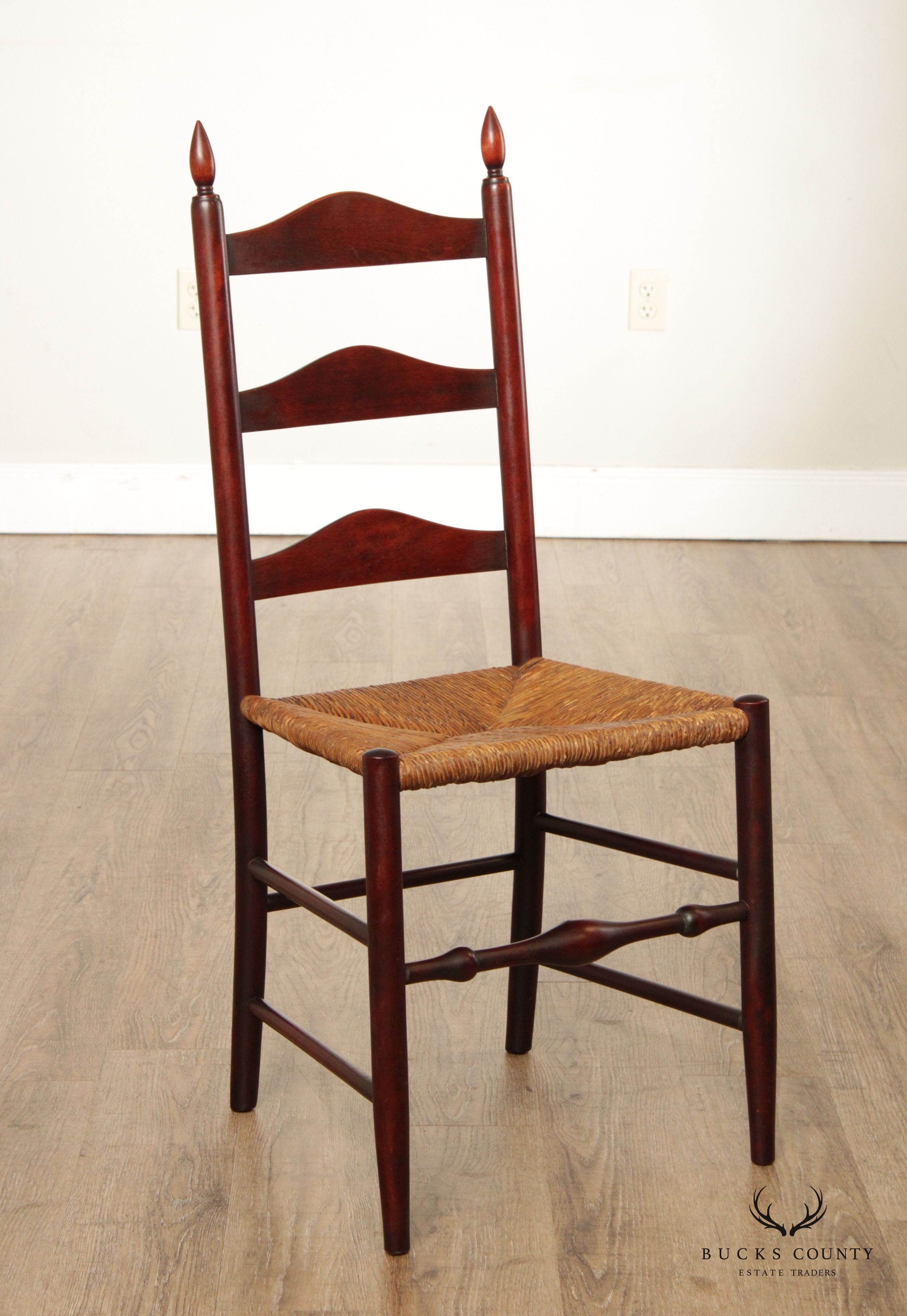 Shaker Style Antique Rush Seat Cherry Ladderback Chair