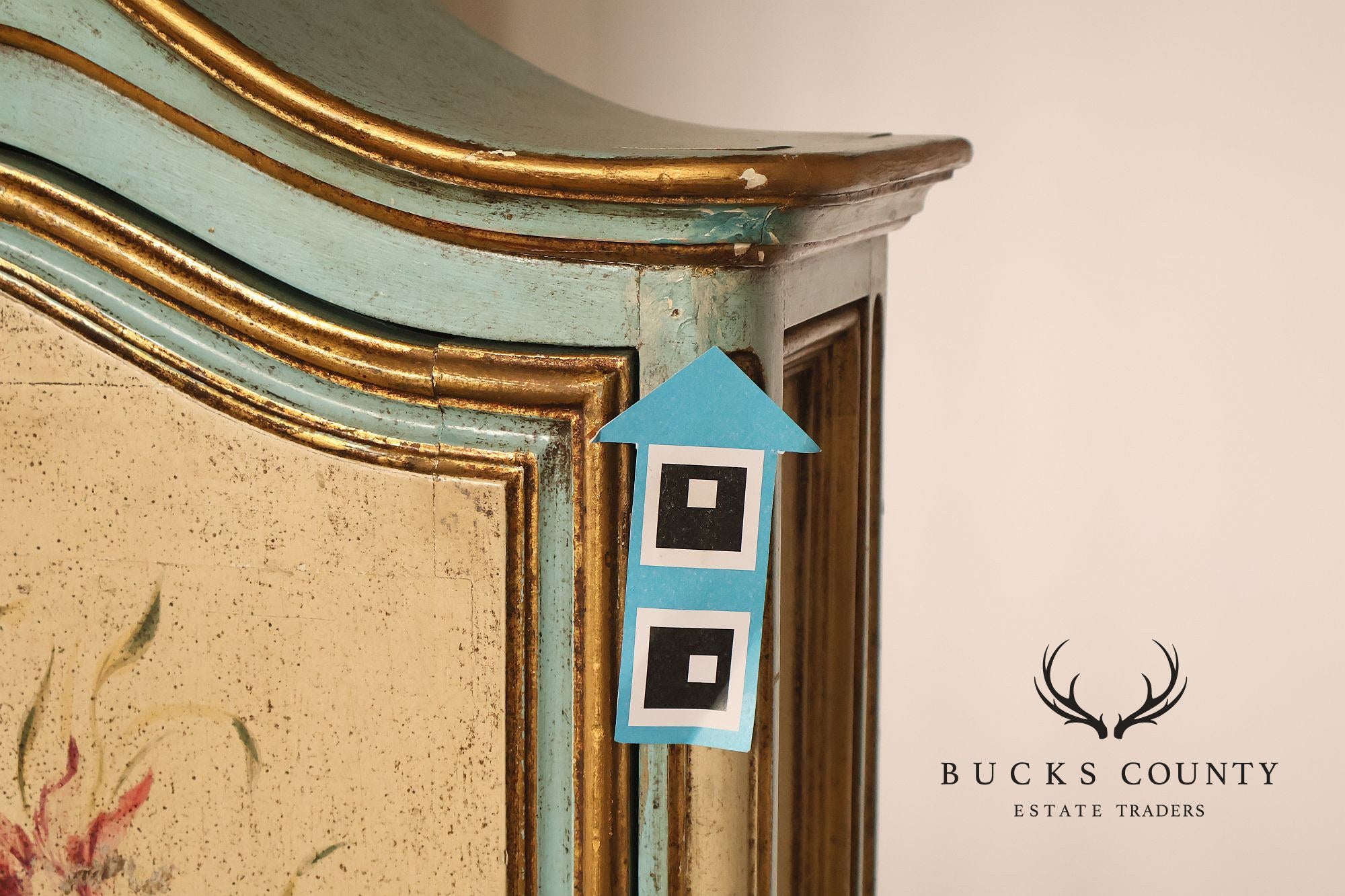 Venetian Style Hand Painted Florentine Cabinet On Stand