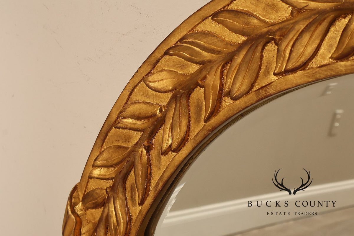 Neoclassical Style Round Giltwood Wall Mirror