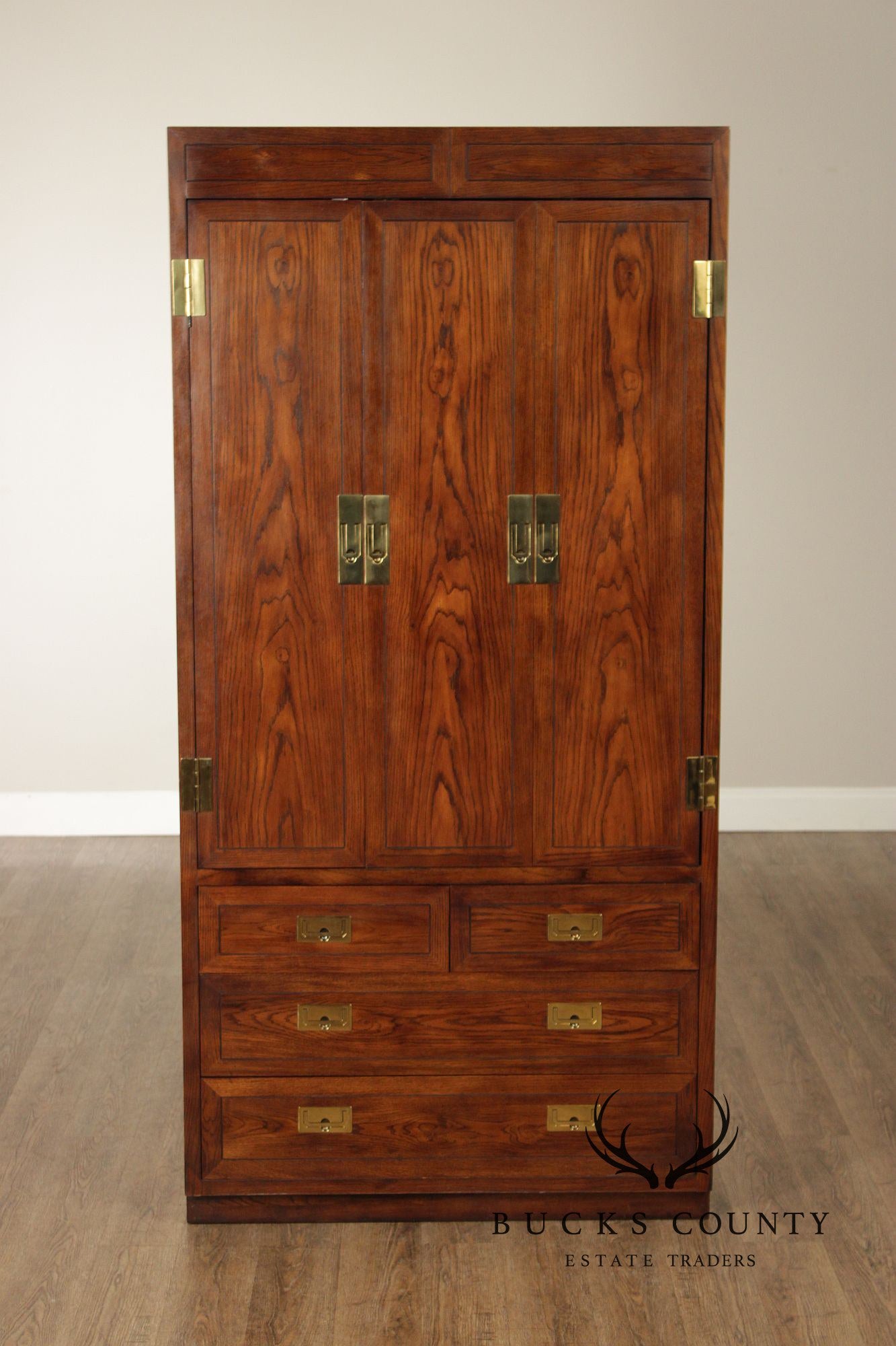 Henredon 'Scene One' Campaign Style Bedroom Armoire Cabinet