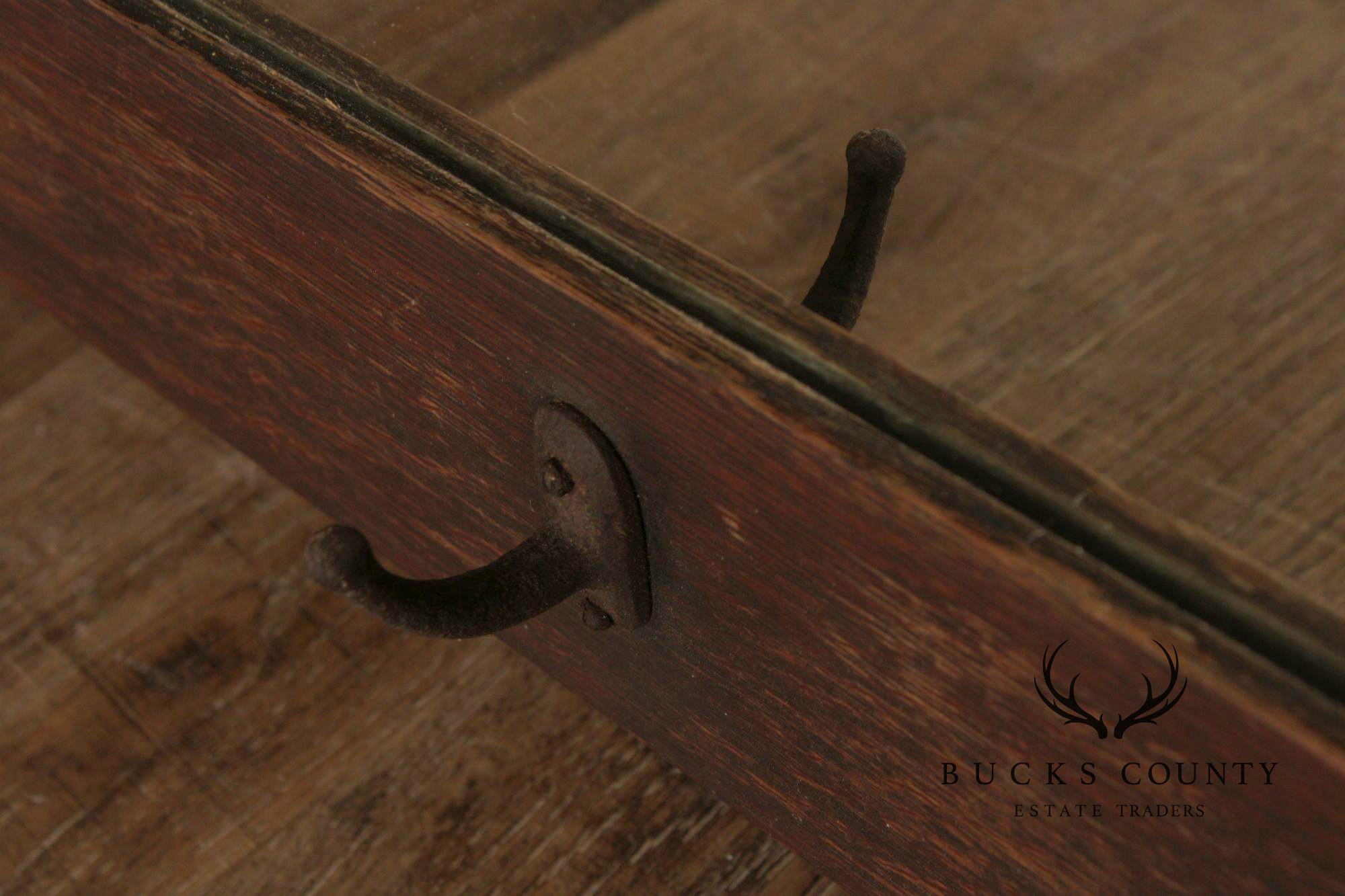 Stickley Brothers Antique Mission Oak Wall Mirror With Hooks No. 7577