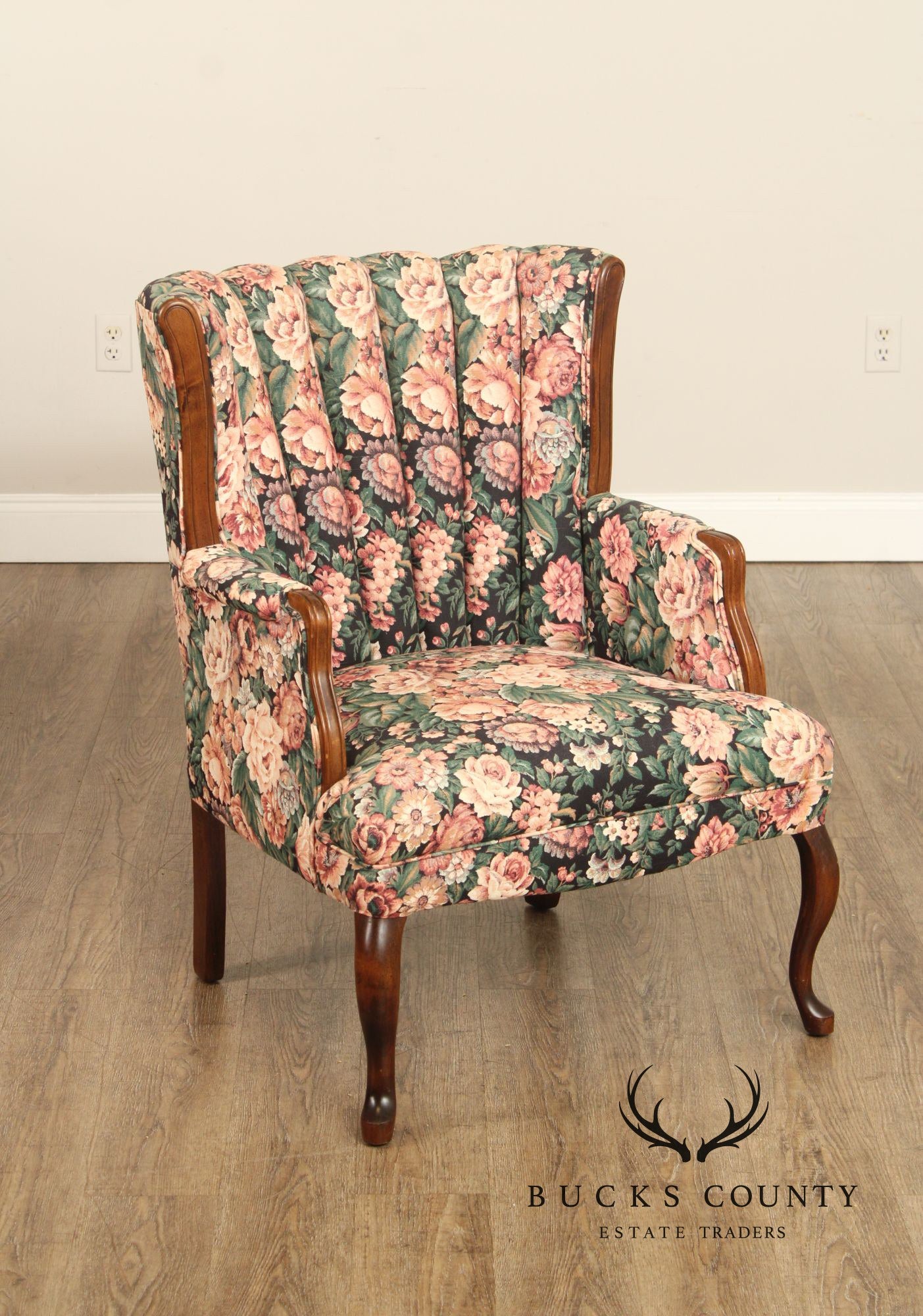 Queen Anne Style Channel Back Armchair