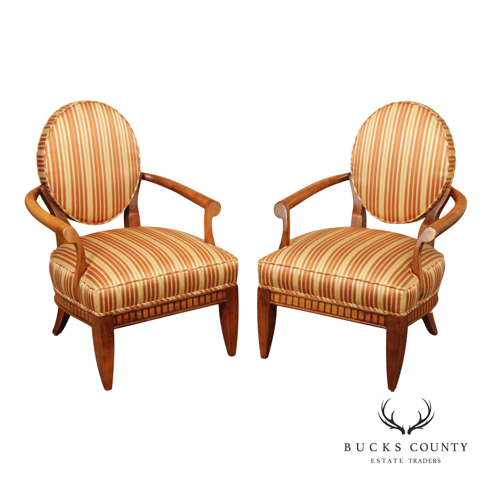 Century Chair Co. Art Deco Style Pair of Armchairs