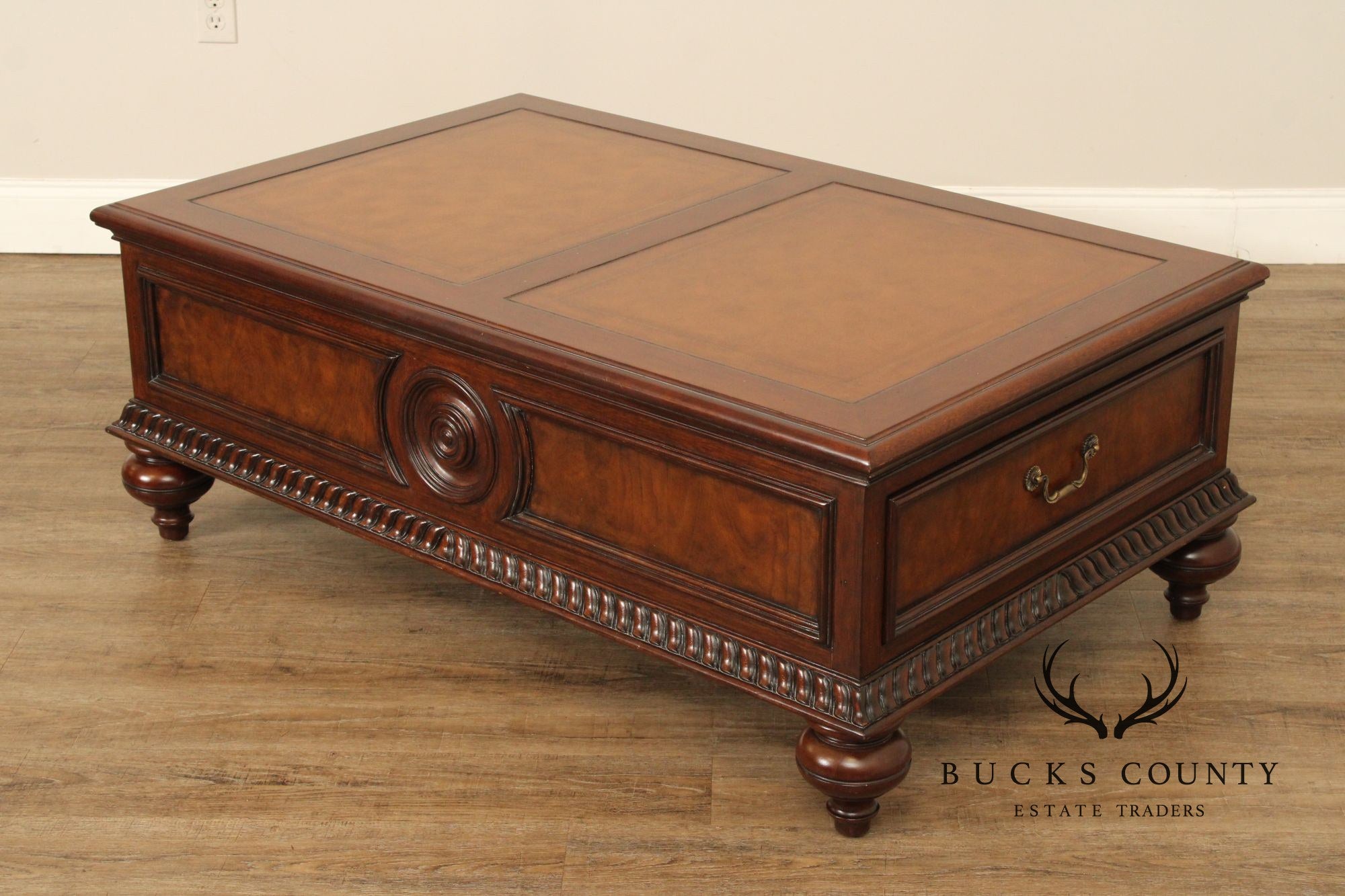 Ethan Allen Townhouse Collection 'Morley' Carved Wood Coffee Table