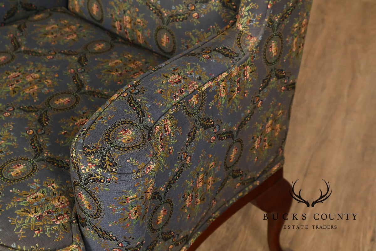 1930s Vintage Chippendale Style Carved Hardwood Eagle Wing Chair