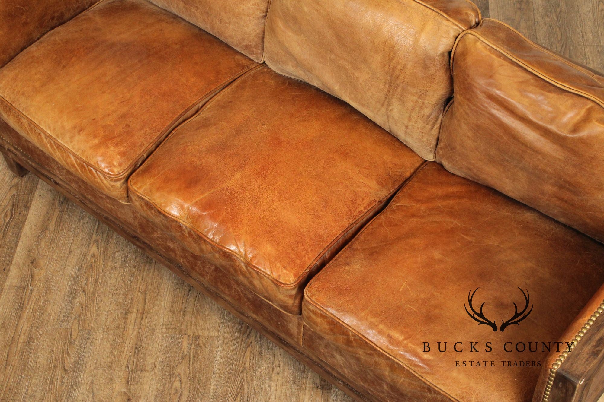 MOE'S HOME COLLECTION DARLINGTON  RUSTIC LEATHER SOFA