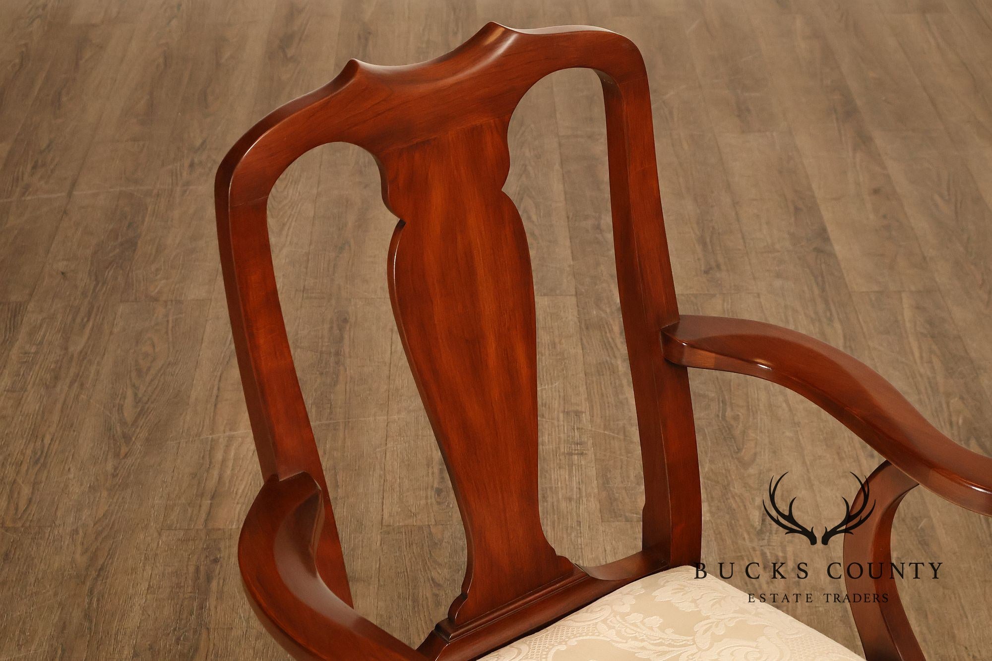 Henkel Harris Queen Anne Style Cherry Armchair