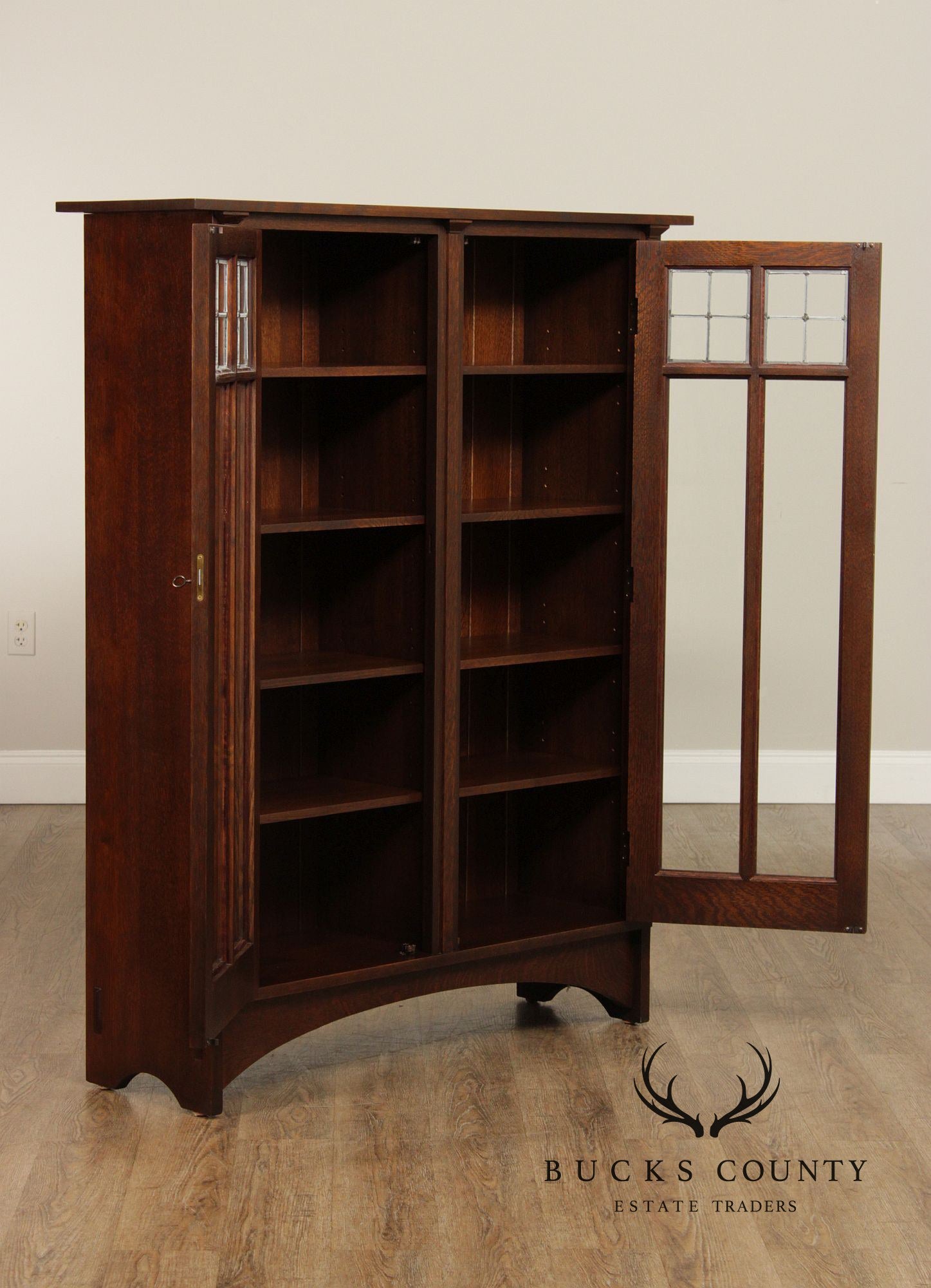 Stickley Mission Collection Two Door Oak Bookcase