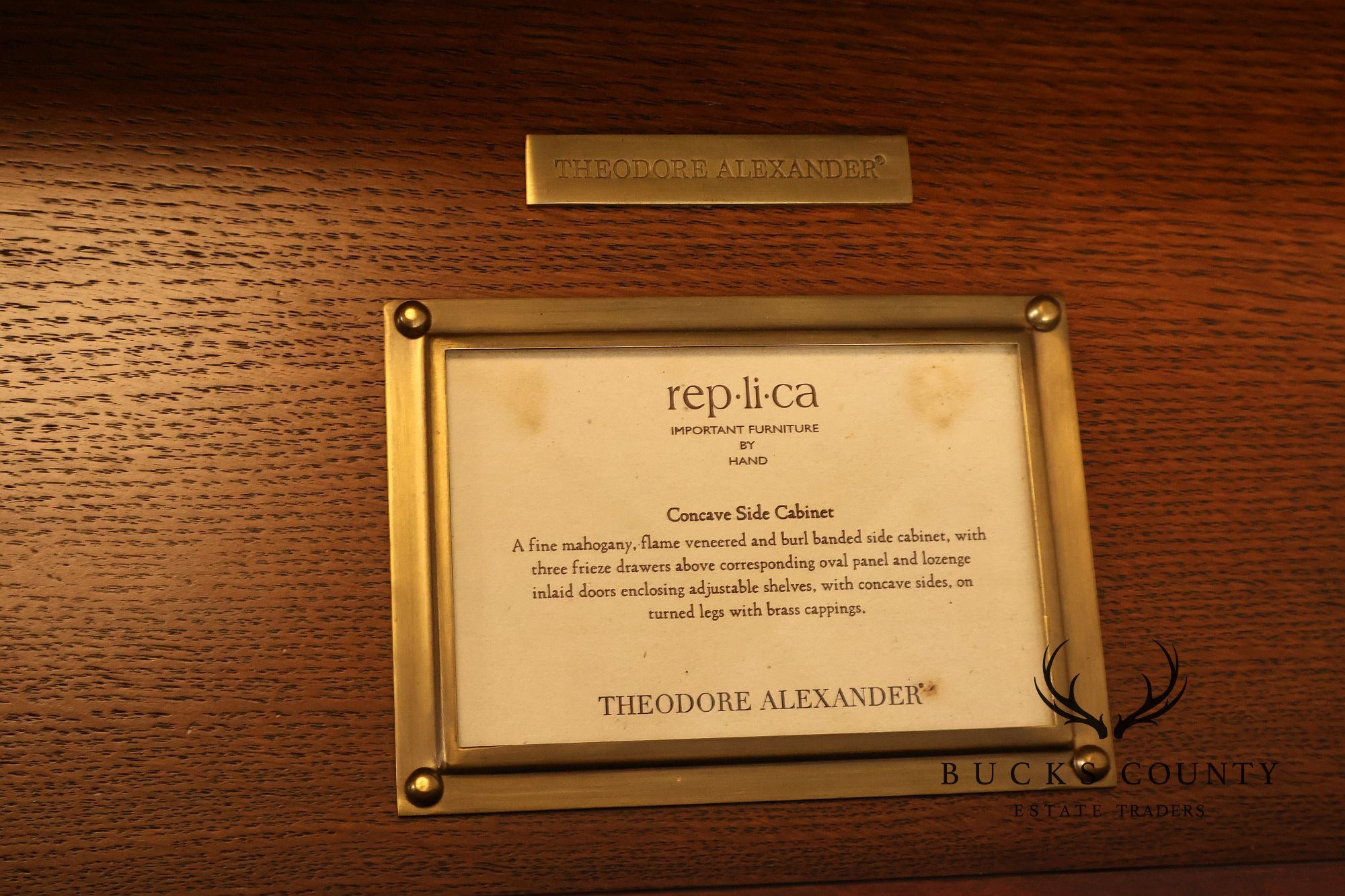 Theodore Alexander Mahogany Concave Side Cabinet