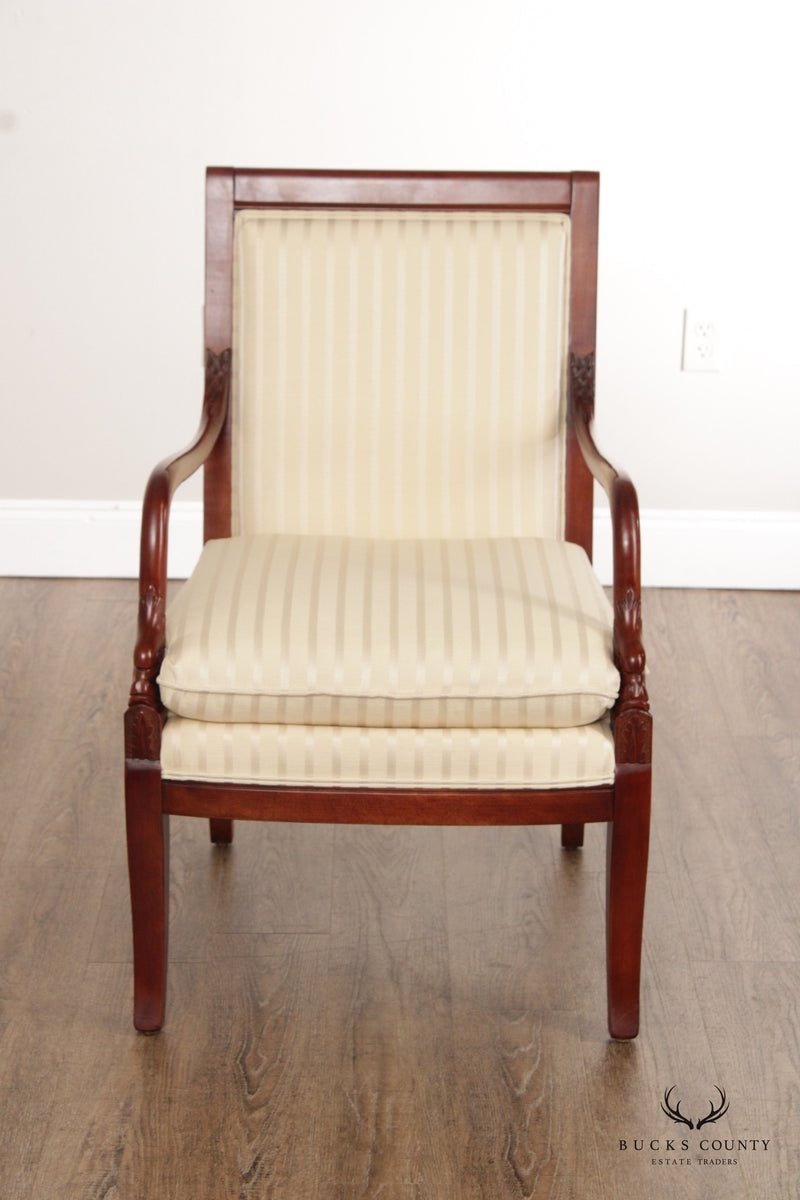 Ethan Allen French Empire Style Carved Armchair