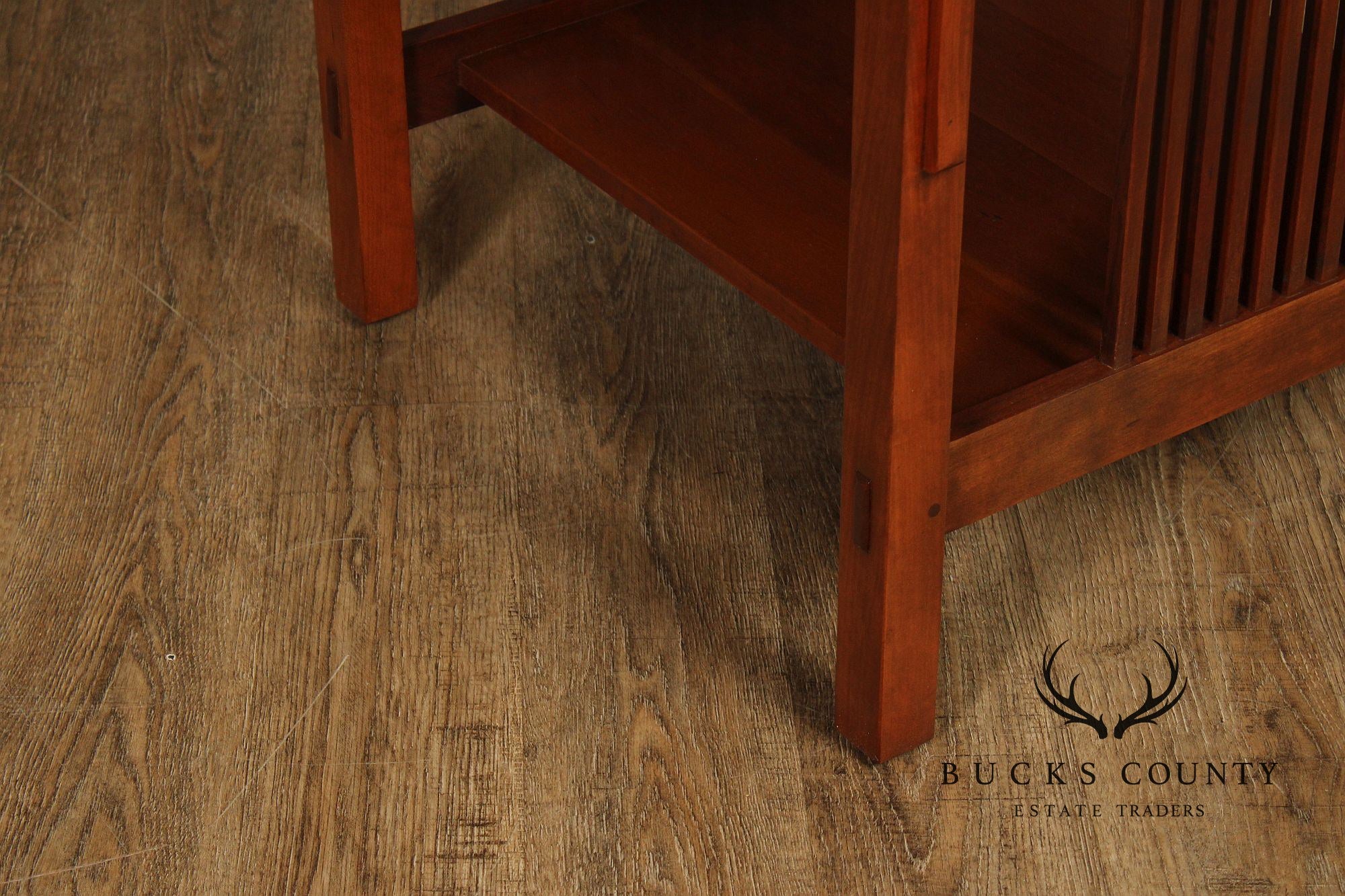 Stickley Mission Collection Pair Of Cherry Spindle Side Tables