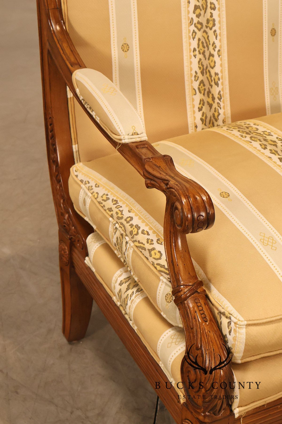 Sherrill Furniture Regency Style Pair of Bergere Armchairs