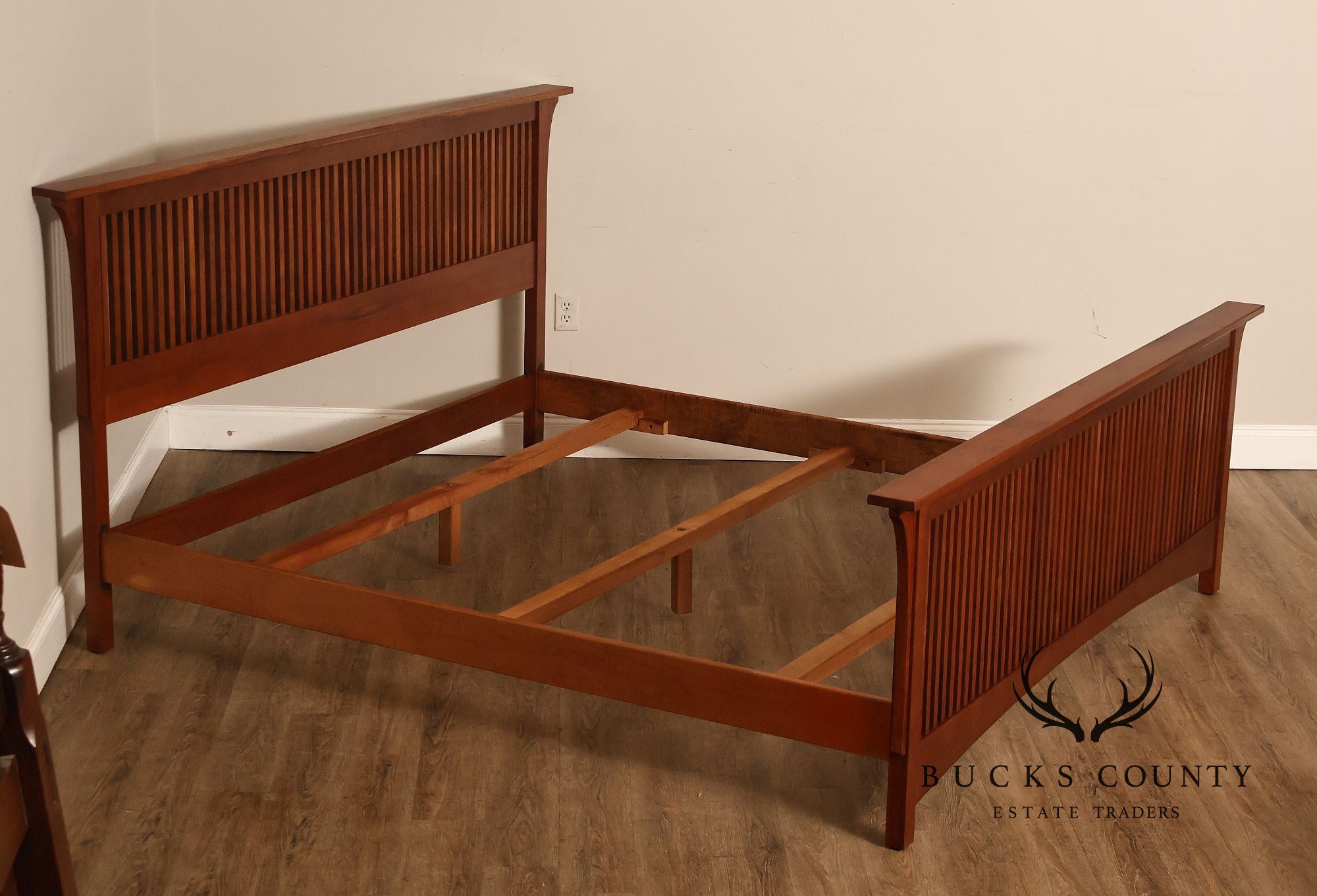Stickley Mission Collection King Size Cherry Spindle Bed