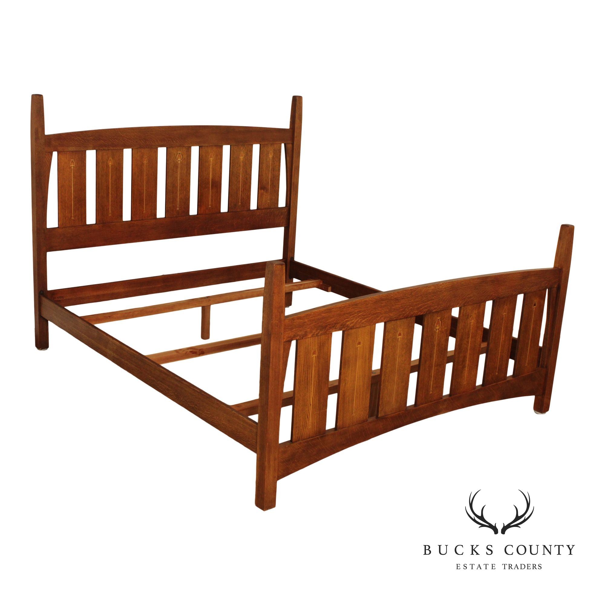 Stickley Mission Collection Inlaid Oak Harvey Ellis California King Bed