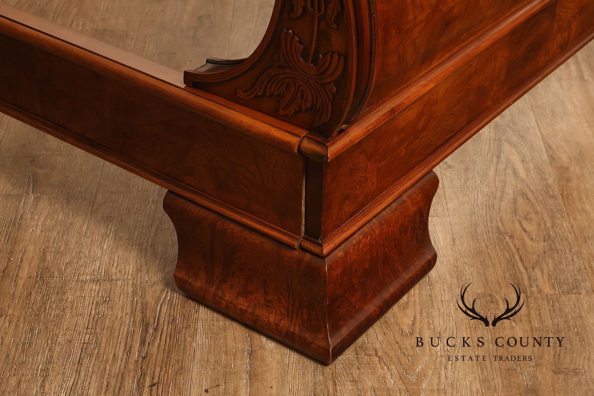 Henredon 'Charles X' King Size Burlwood Sleigh Bed