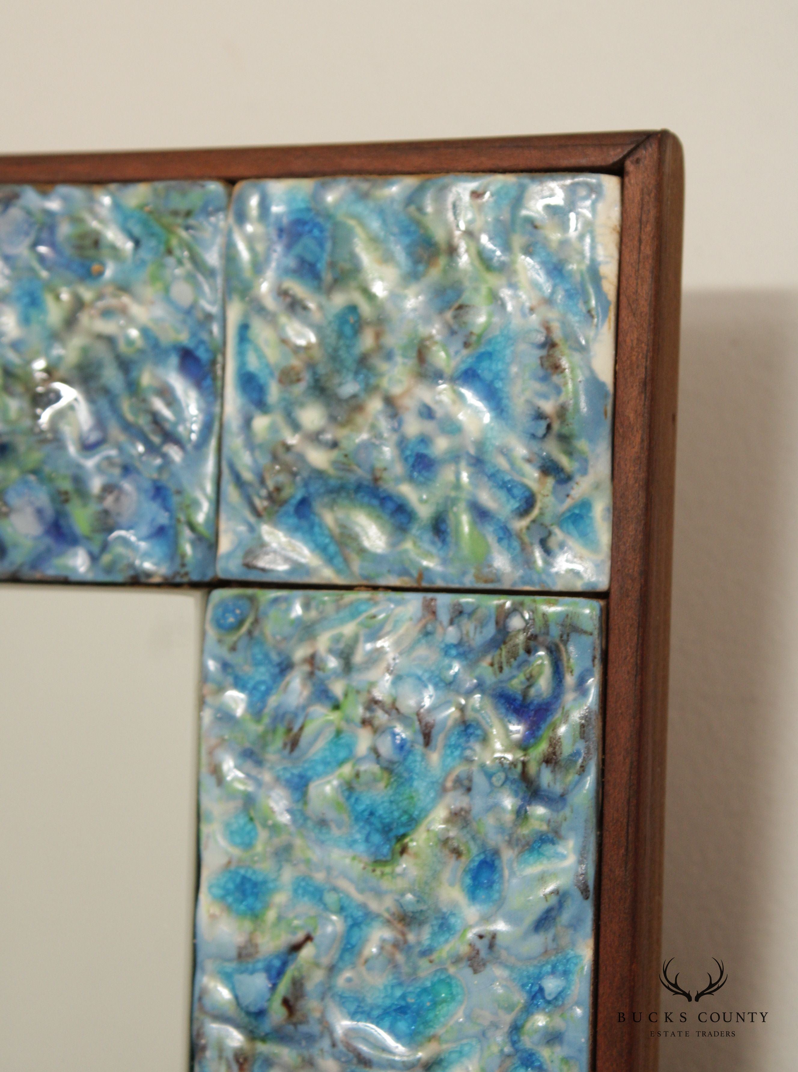 Mid Century Modern Tile Frame Wall Mirror