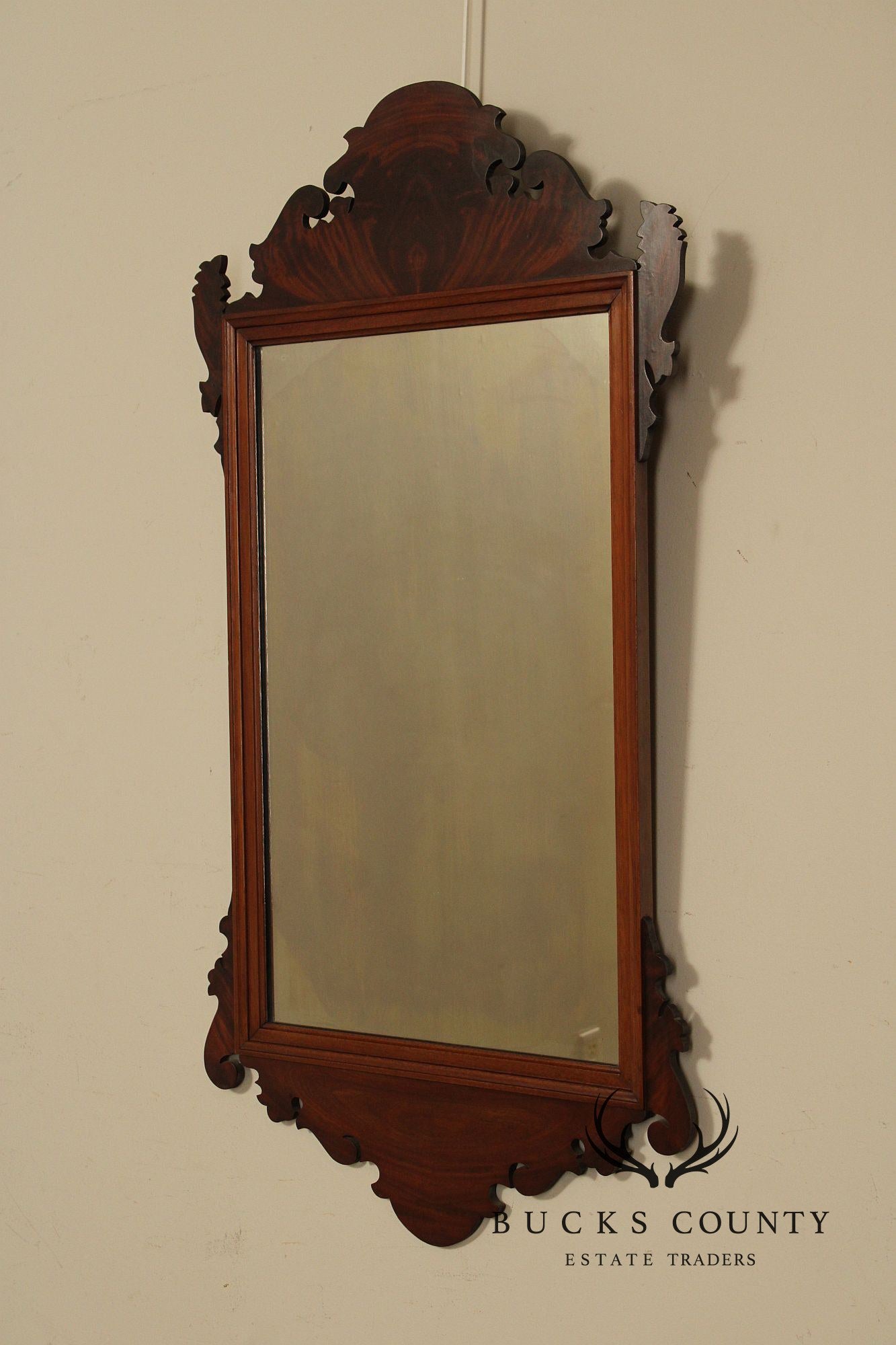 Chippendale Style Custom Quality Mahogany Wall Mirror
