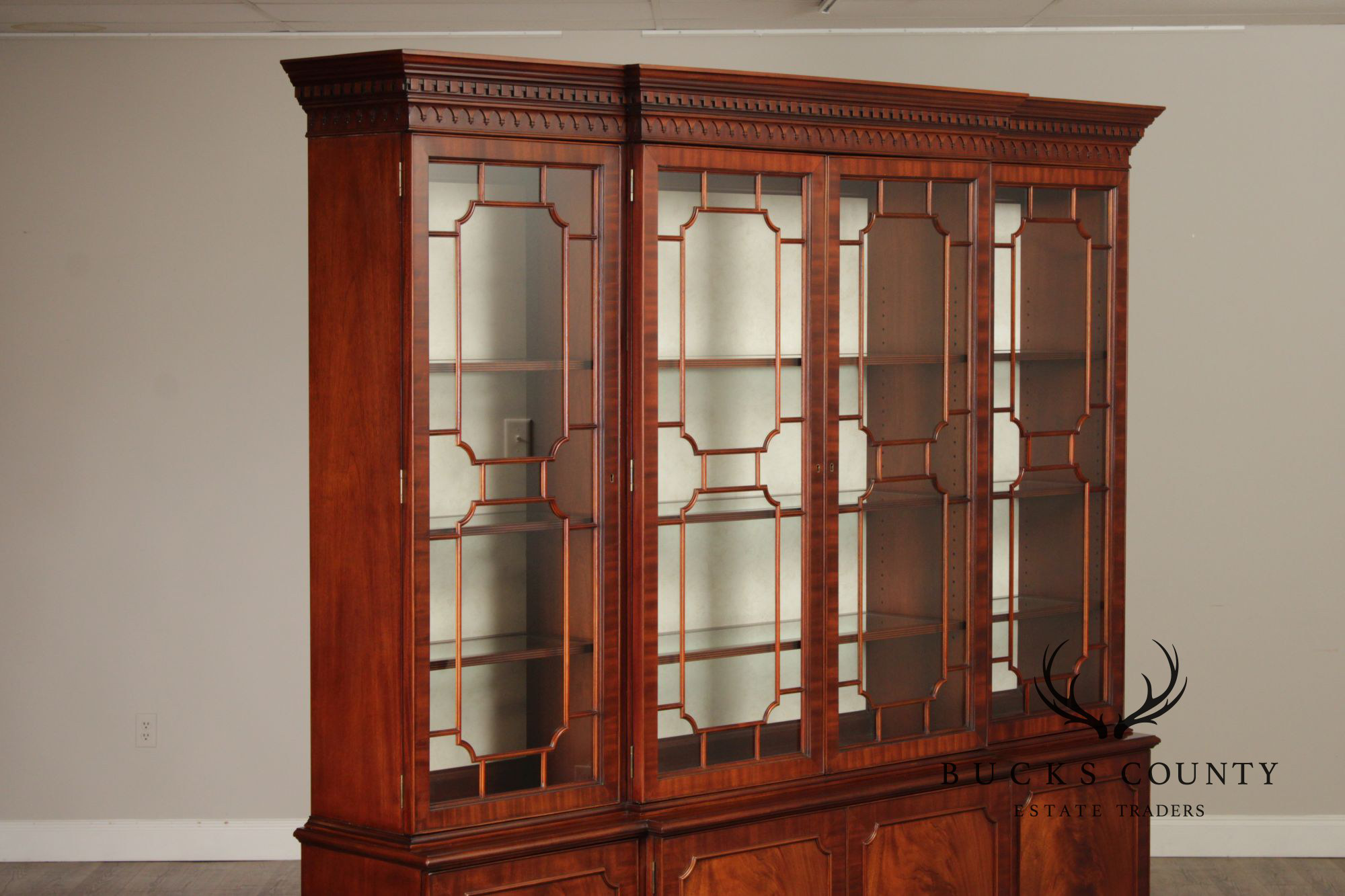 Councill Georgian Style Large Mahogany Breakfront