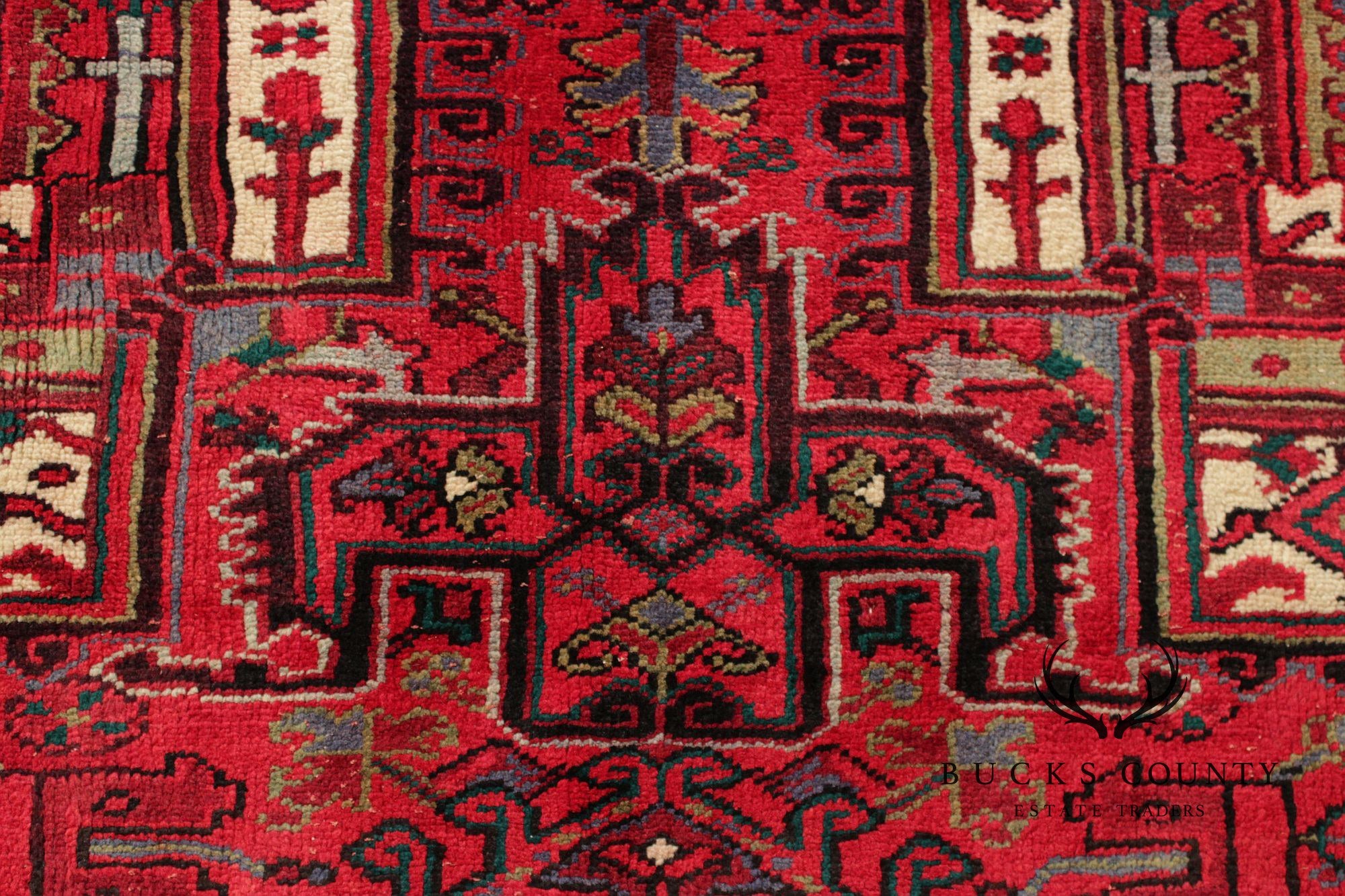 Vintage Persian Heriz Area Rug 7' 9" x 11' 1"