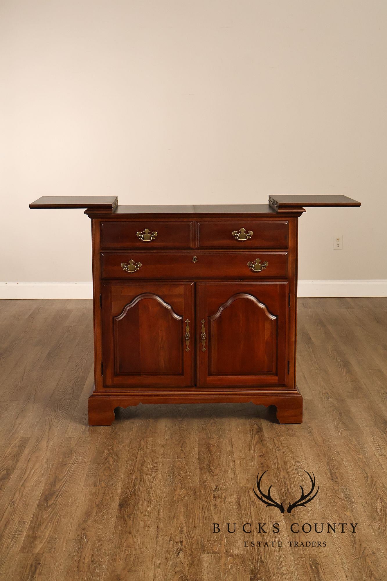 American Drew Chippendale Style Cherry Flip Top Server