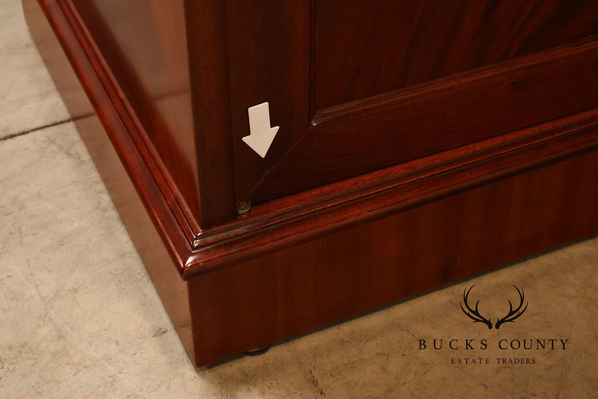 Flame Mahogany Breakfront Buffet Sideboard with Drop Front Secretary Desk