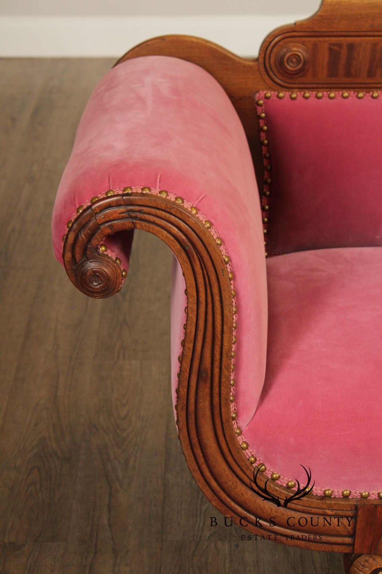 Antique American Empire Carved Mahogany Sofa