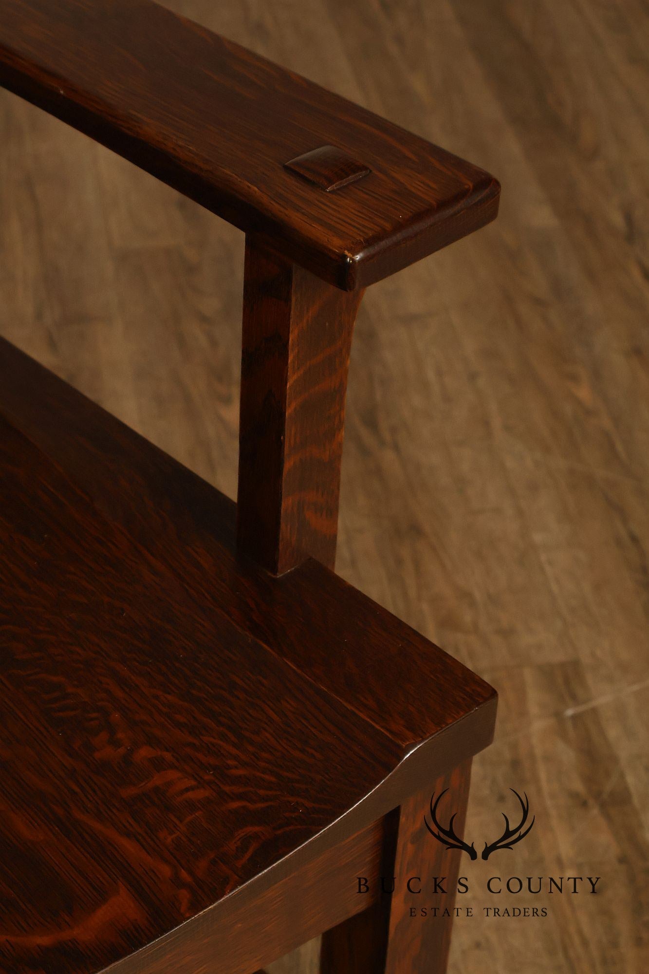 Stickley Mission Collection Pair Of Oak Cottage Armchairs