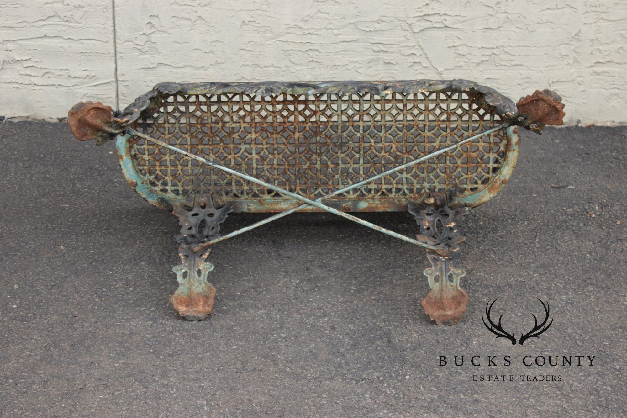 Antique Victorian Style Cast Iron Outdoor Garden Bench
