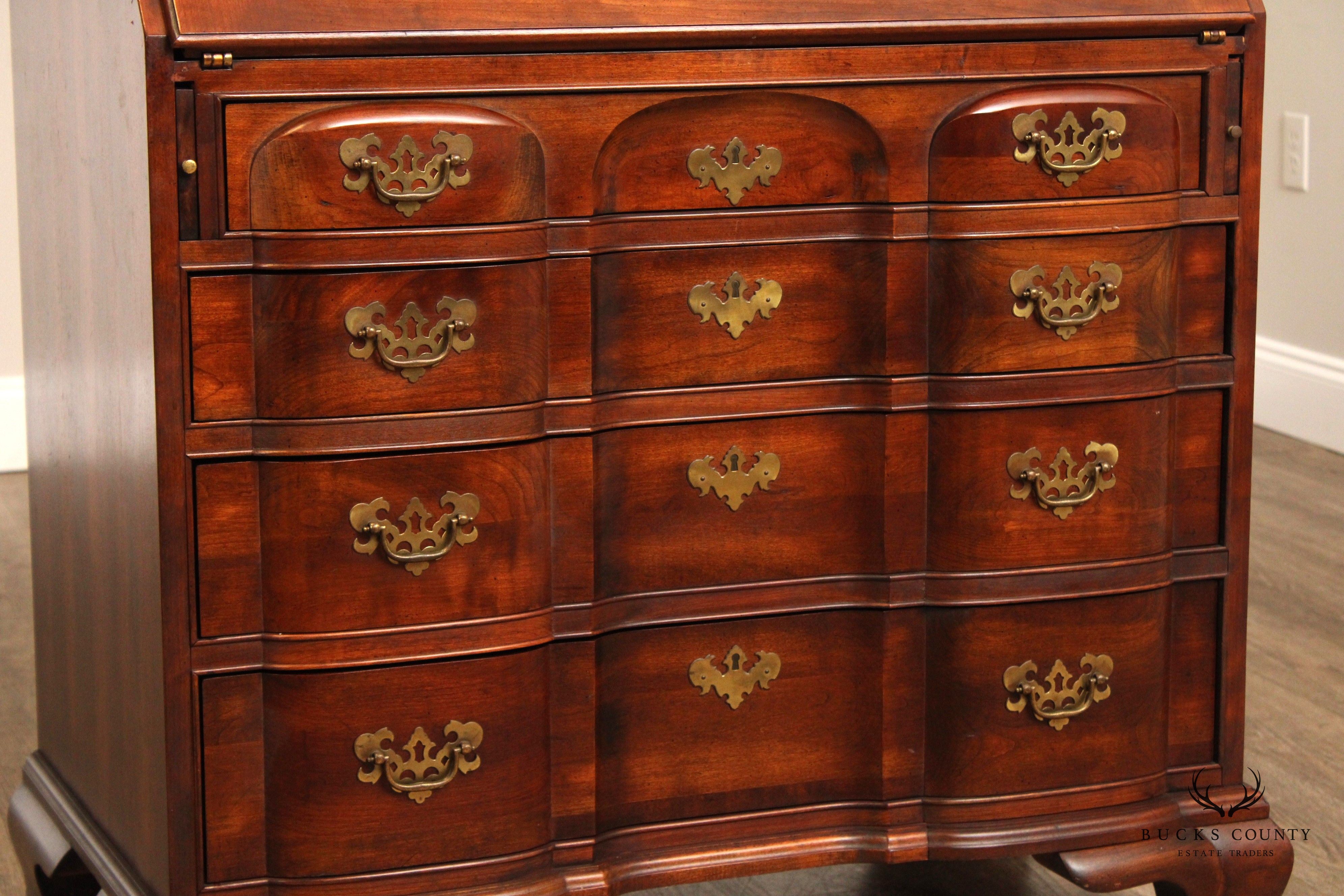 Georgian Style Cherry Blockfront Secretary Desk