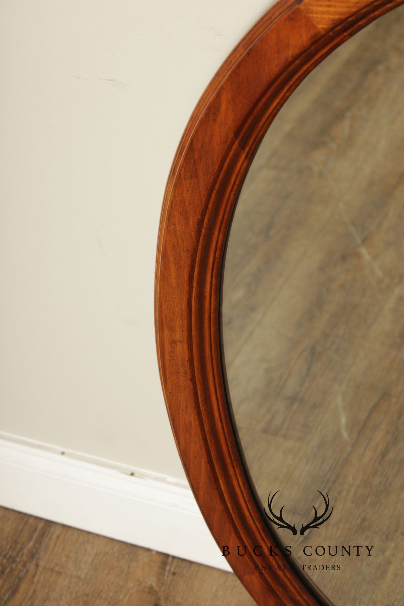 Ethan Allen Vintage Oval Pine Wall Mirror