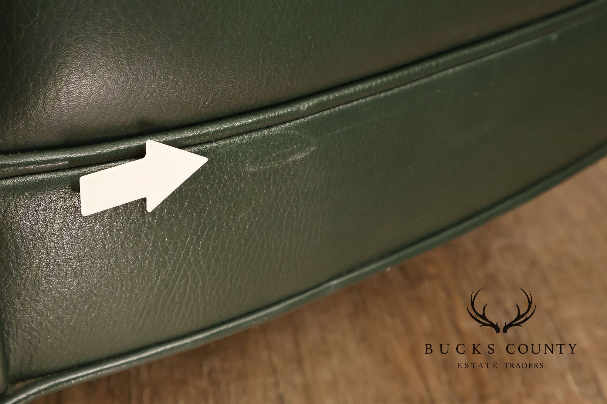 Hancock & Moore Green Leather Recliner Club Chair