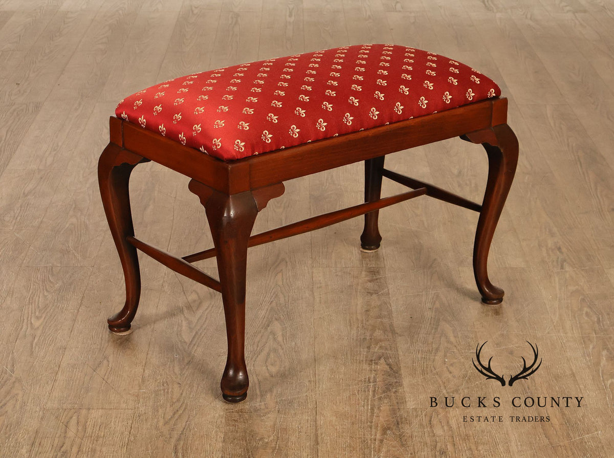 Statesville Chair Company Queen Anne Style Mahogany Bench