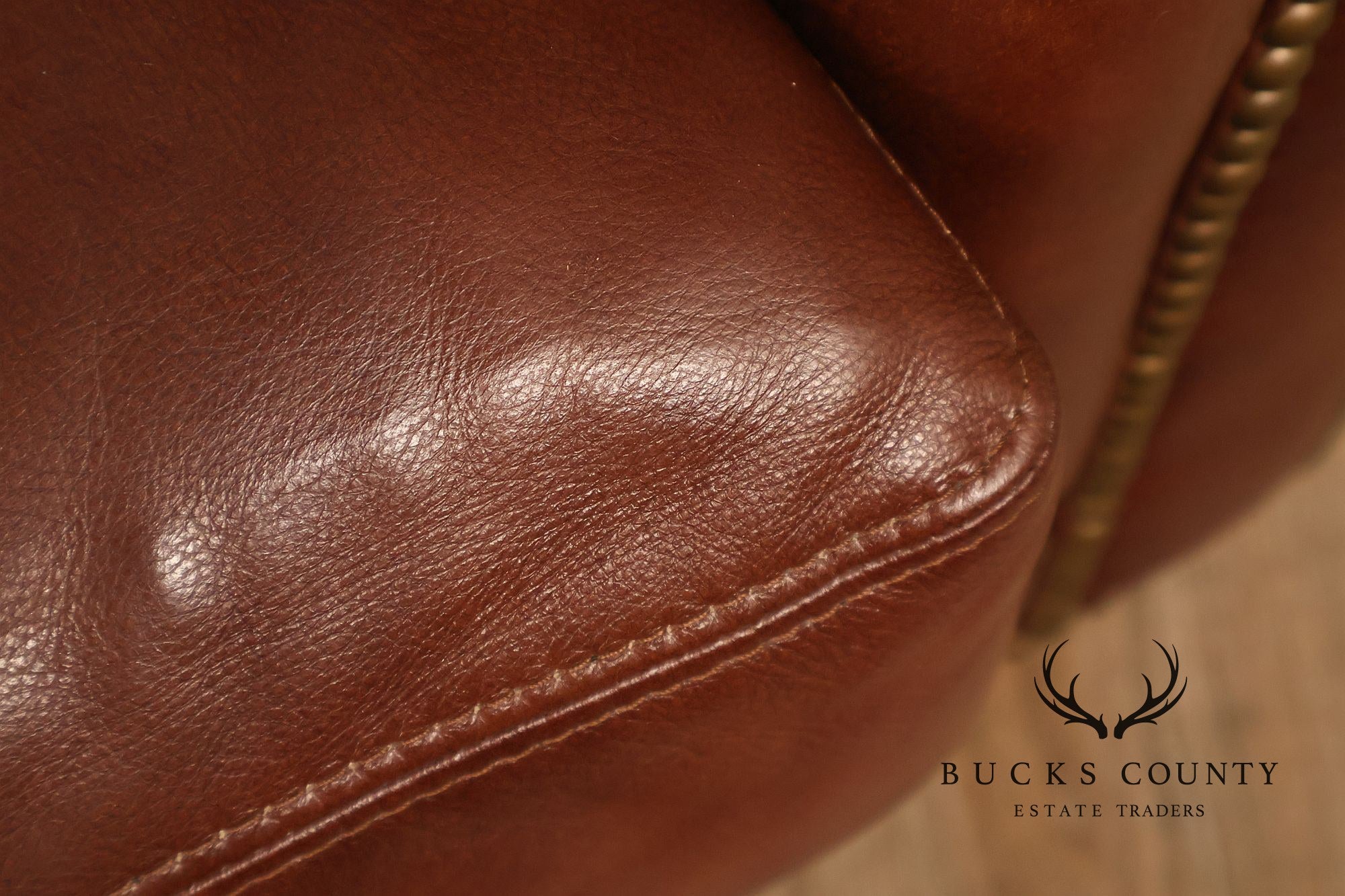 Bradington Young Traditional Style Leather Stationary Chair