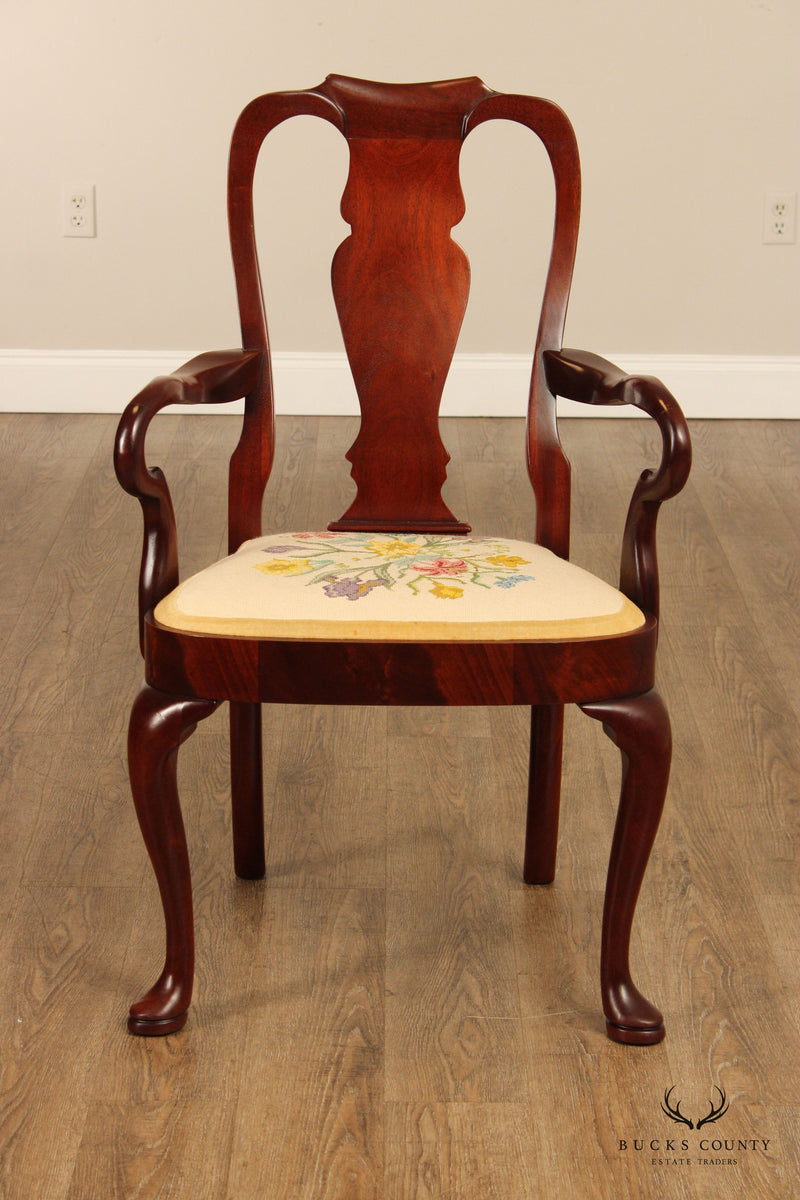 Hickory Chair Queen Anne Style Set of Six Mahogany Dining Chairs