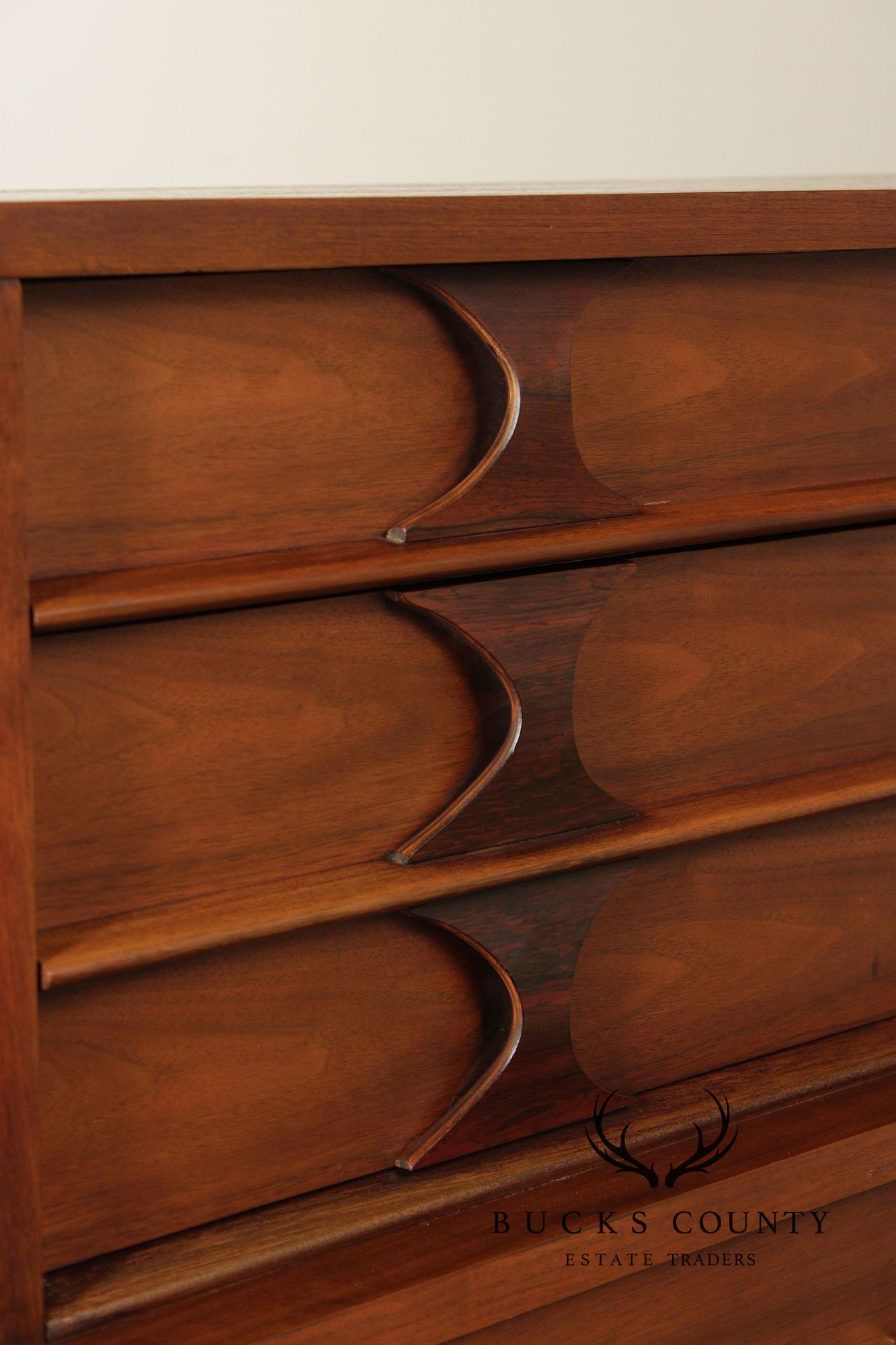 Kent Coffey 'Perspecta' Walnut And Rosewood Tall Chest