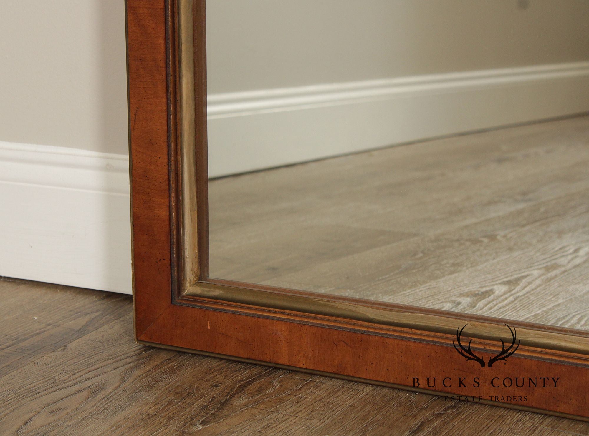 Neoclassical Style Paint Accented Wall  Mirror