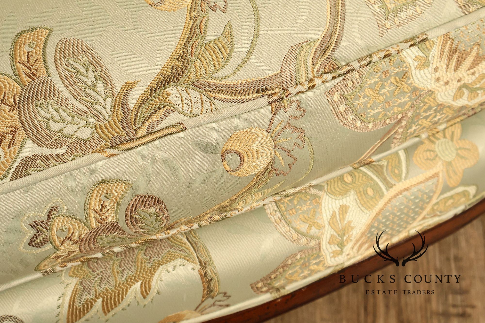 Louis XV Style Pair Of Bergere Upholstered Lounge Chairs
