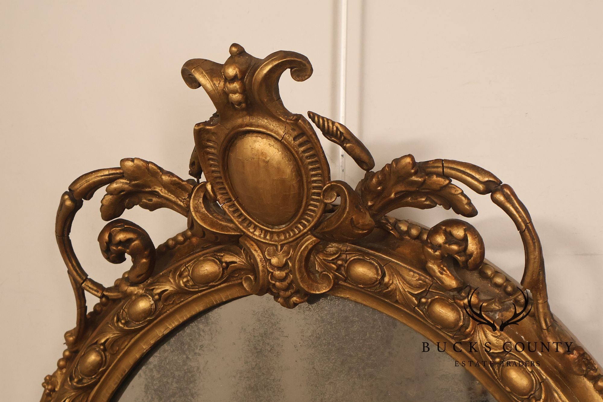 Antique French Giltwood Girandole Mirror