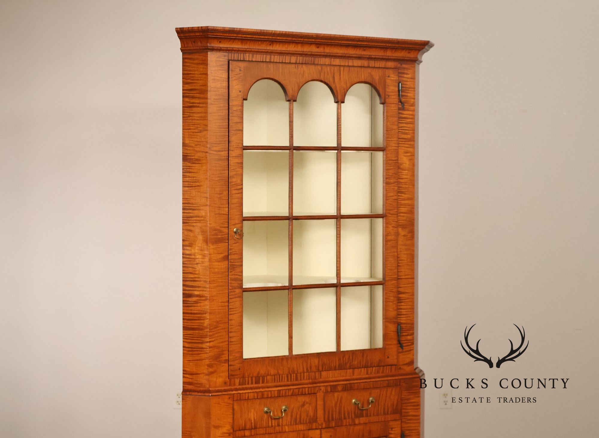 Louis Irion Tiger Maple Corner Cabinet*