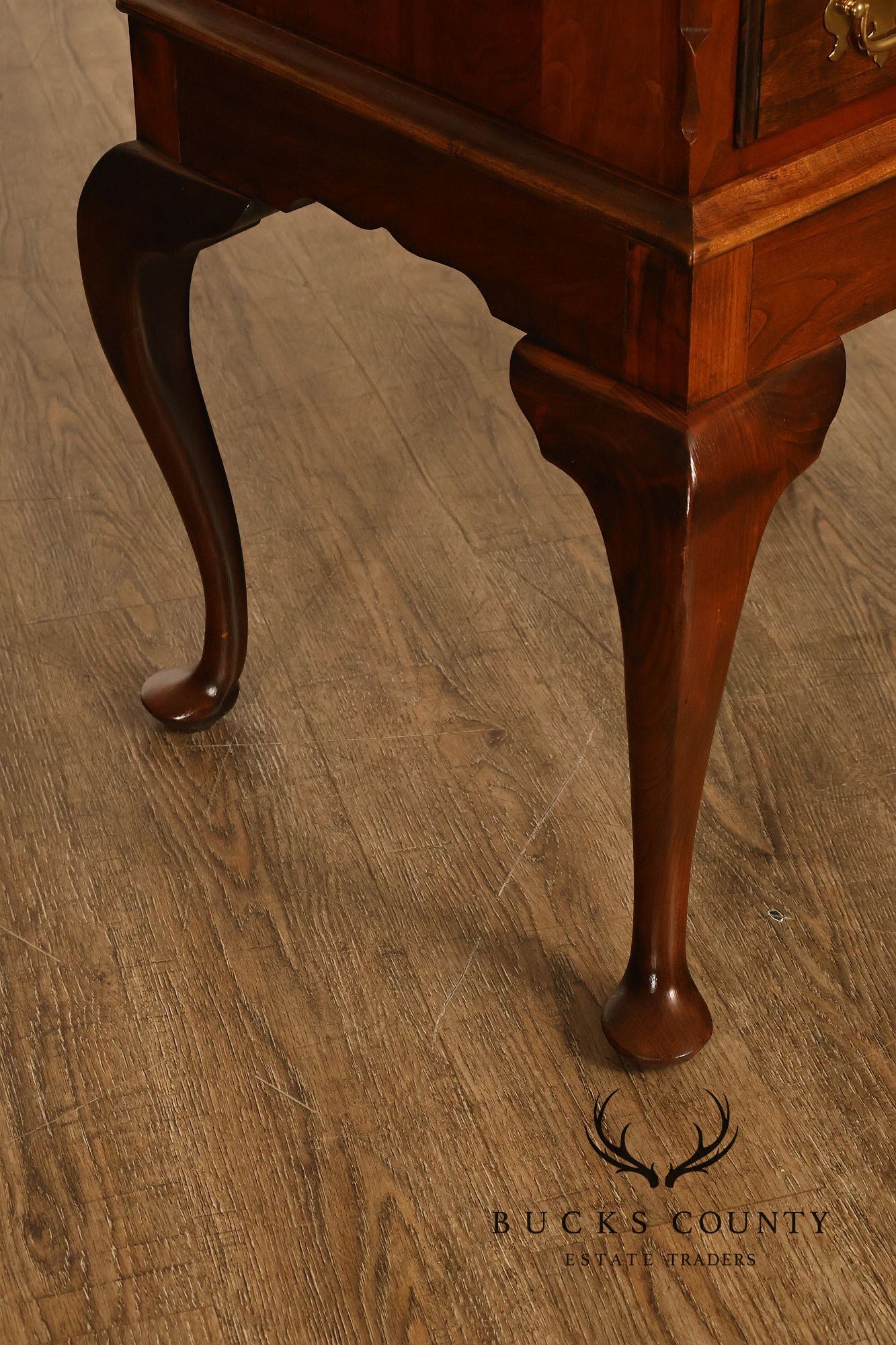 Custom Crafted Queen Anne Style Cherry Silver Chest On Frame