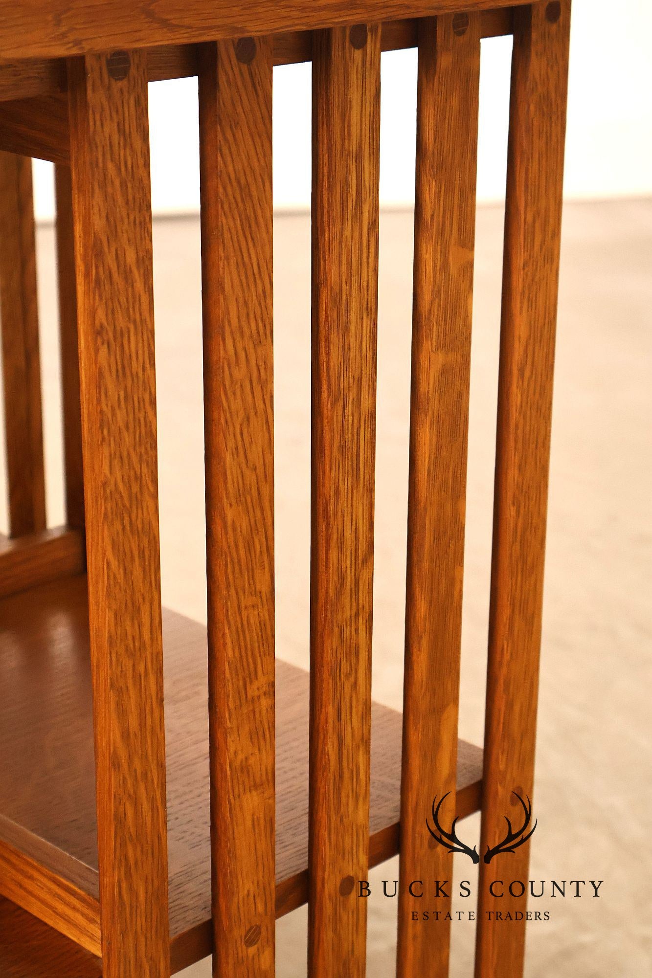 Stickley Mission Collection Oak Spindle Revolving Bookcase